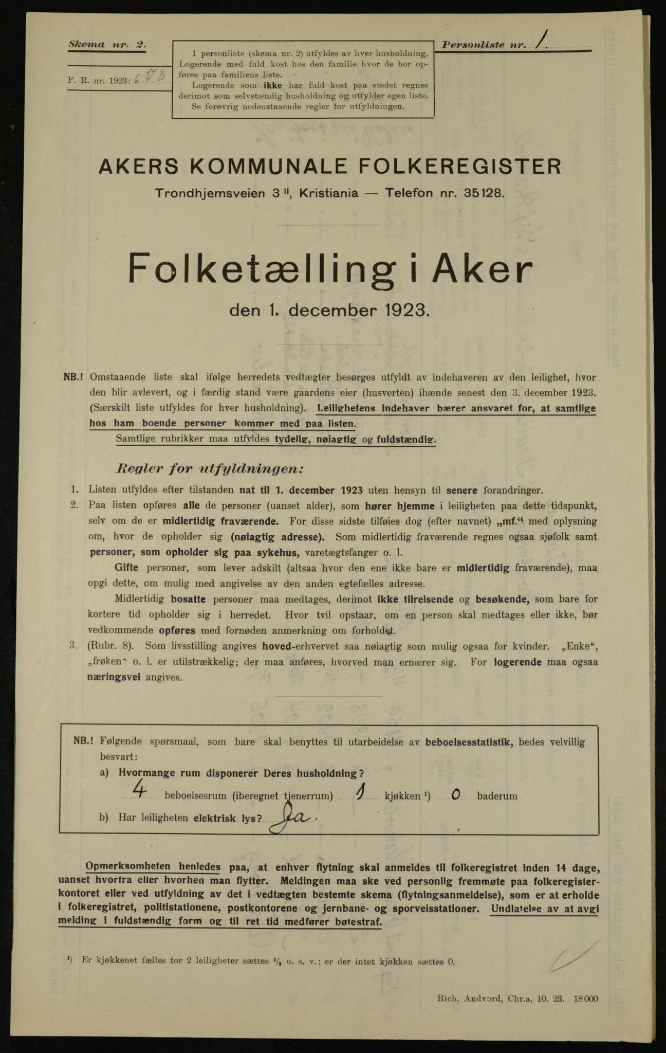 , Municipal Census 1923 for Aker, 1923, p. 40751