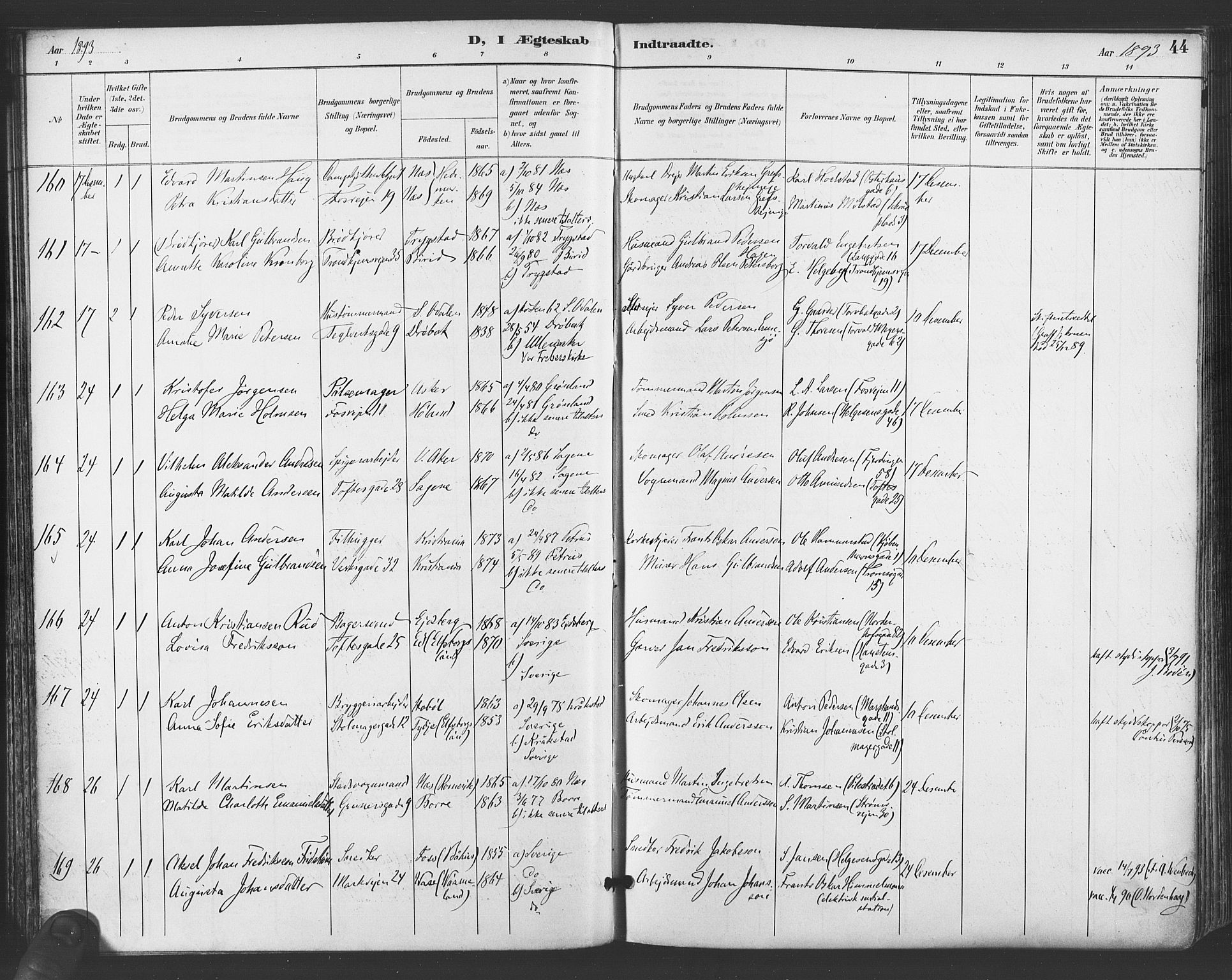 Paulus prestekontor Kirkebøker, SAO/A-10871/F/Fa/L0009: Parish register (official) no. 9, 1891-1901, p. 44