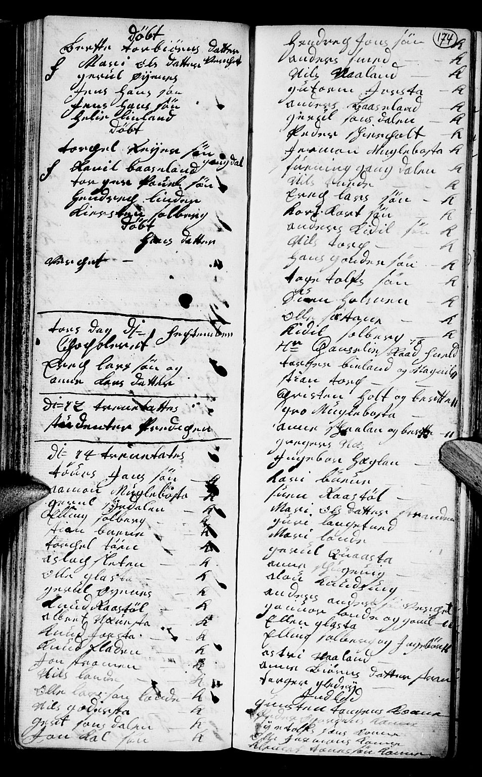 Holt sokneprestkontor, AV/SAK-1111-0021/F/Fb/L0004: Parish register (copy) no. B 4, 1730-1746, p. 174