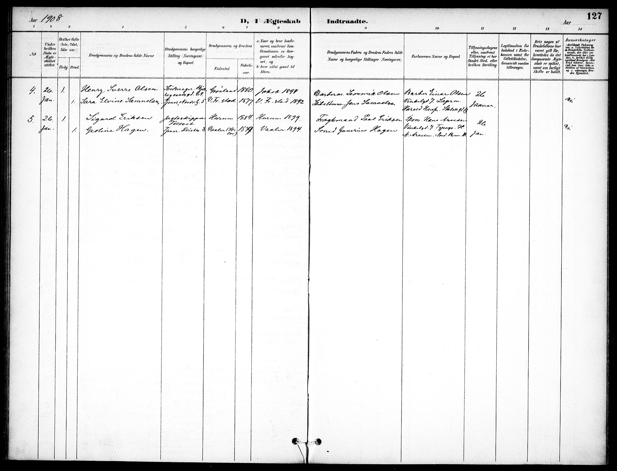 Jakob prestekontor Kirkebøker, SAO/A-10850/F/Fa/L0006: Parish register (official) no. 6, 1895-1908, p. 127