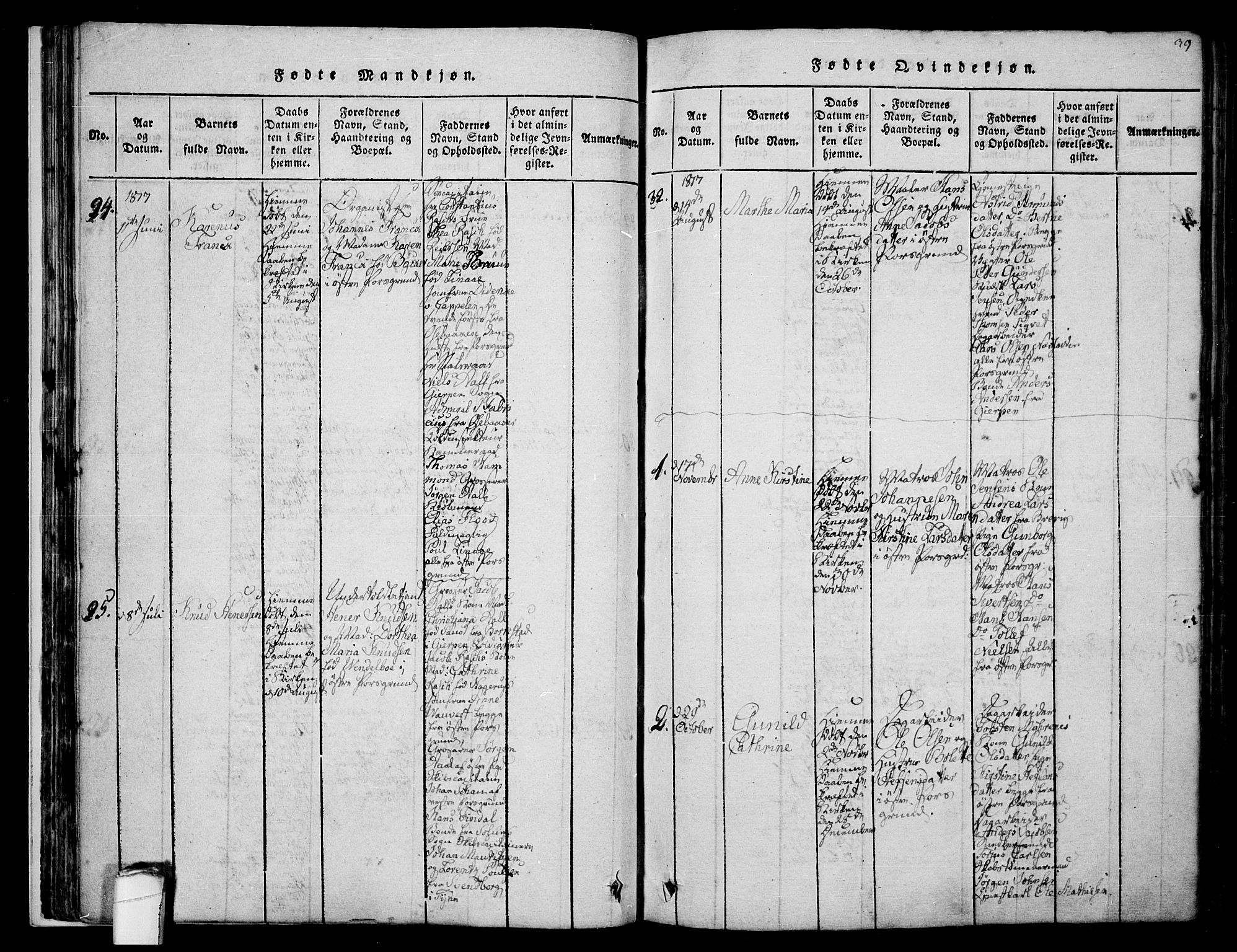 Porsgrunn kirkebøker , AV/SAKO-A-104/F/Fa/L0004: Parish register (official) no. 4, 1814-1828, p. 39