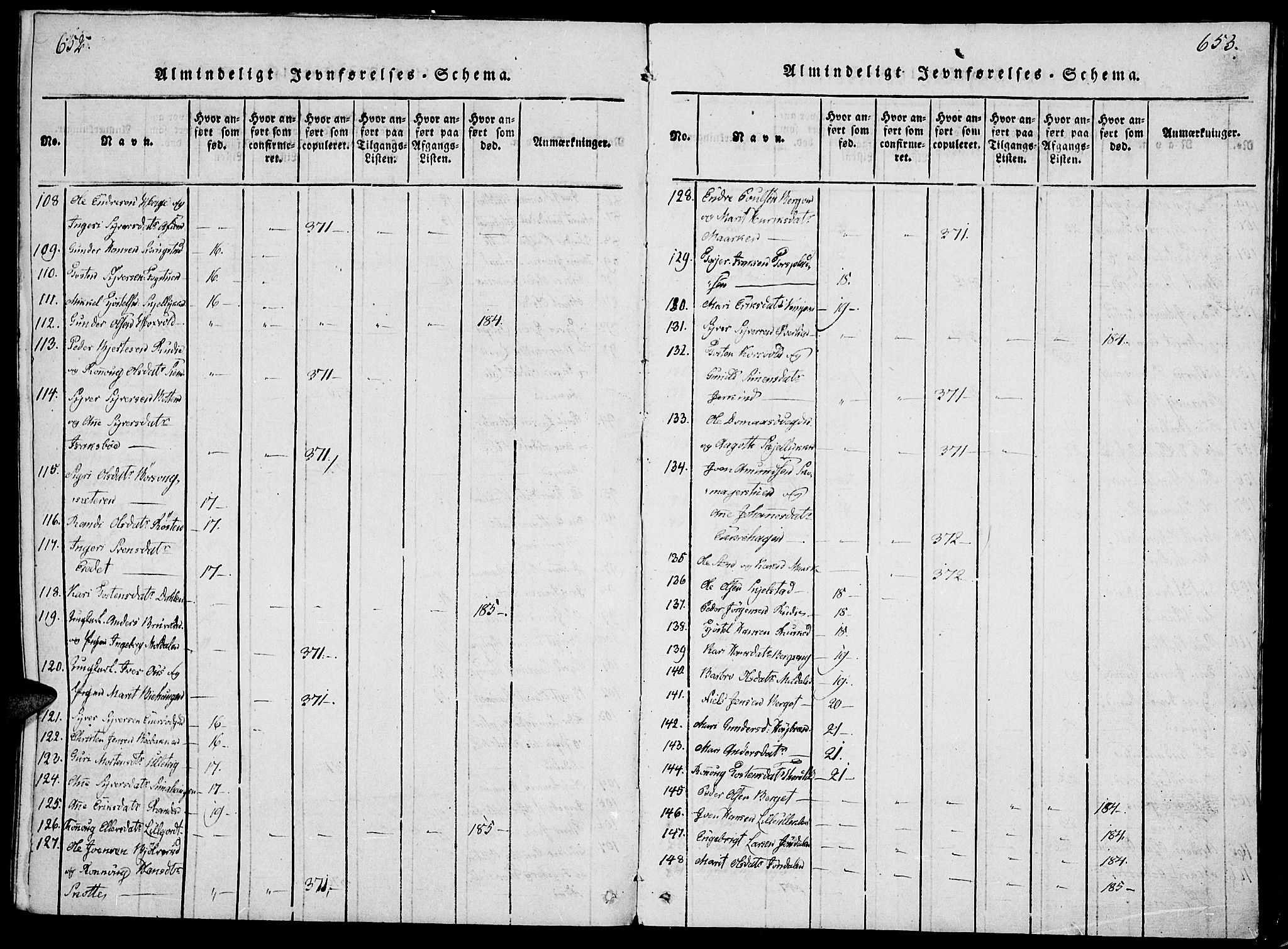 Lesja prestekontor, AV/SAH-PREST-068/H/Ha/Haa/L0004: Parish register (official) no. 4, 1820-1829, p. 652-653