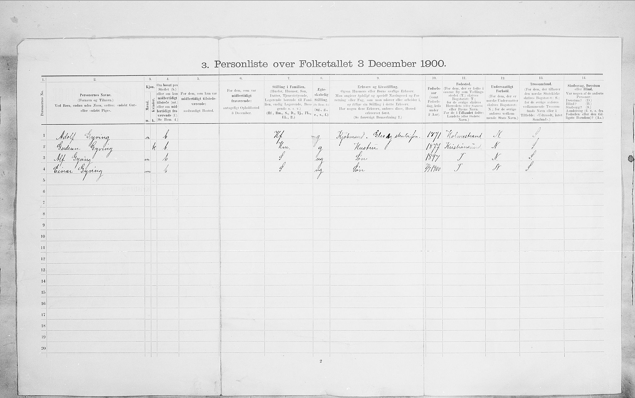 SAO, 1900 census for Kristiania, 1900, p. 90248