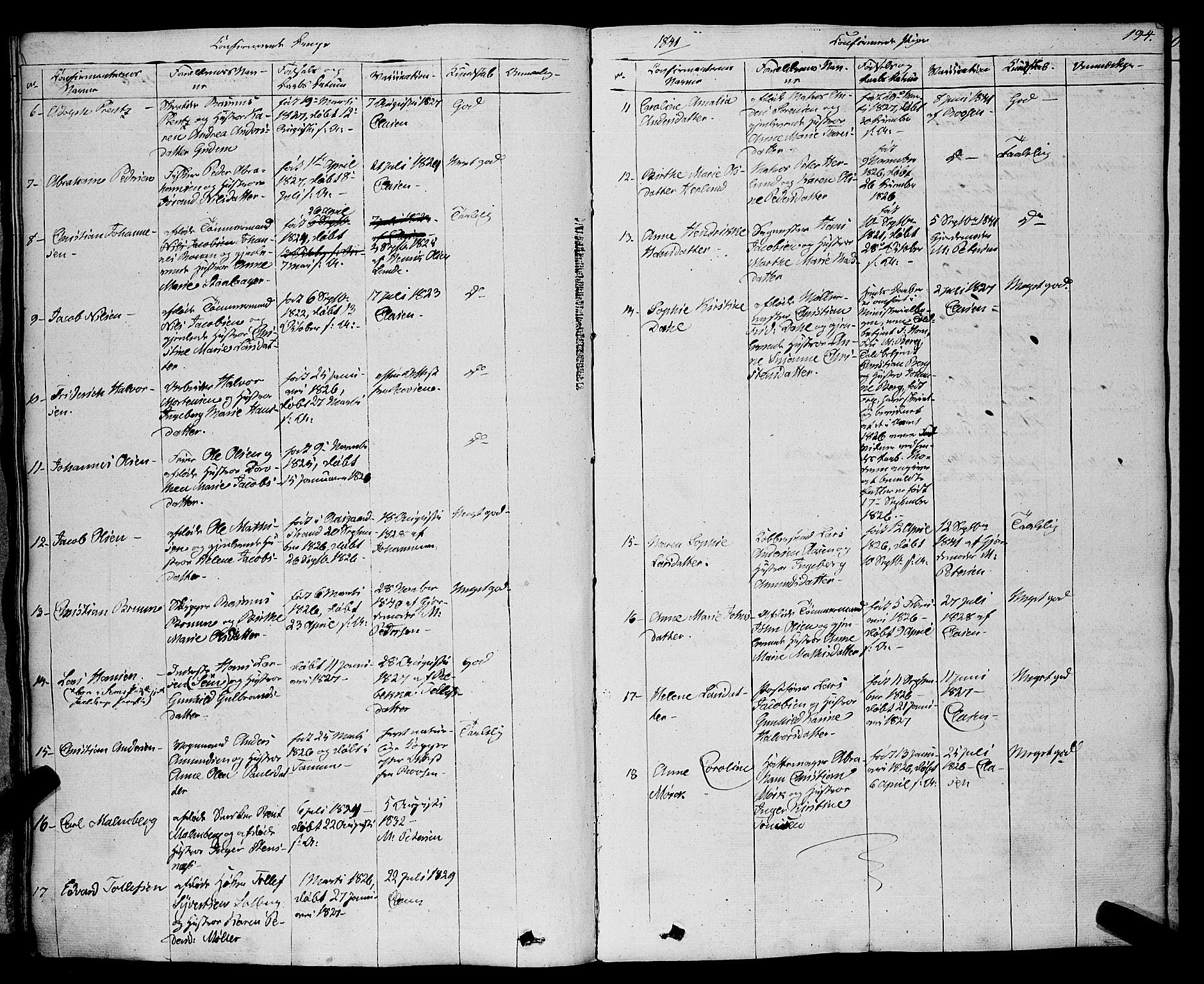 Larvik kirkebøker, AV/SAKO-A-352/F/Fa/L0002: Parish register (official) no. I 2, 1825-1847, p. 194