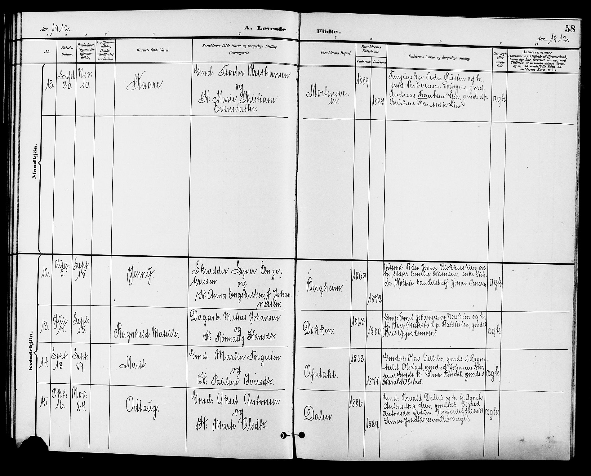 Øyer prestekontor, AV/SAH-PREST-084/H/Ha/Hab/L0005: Parish register (copy) no. 5, 1897-1913, p. 58