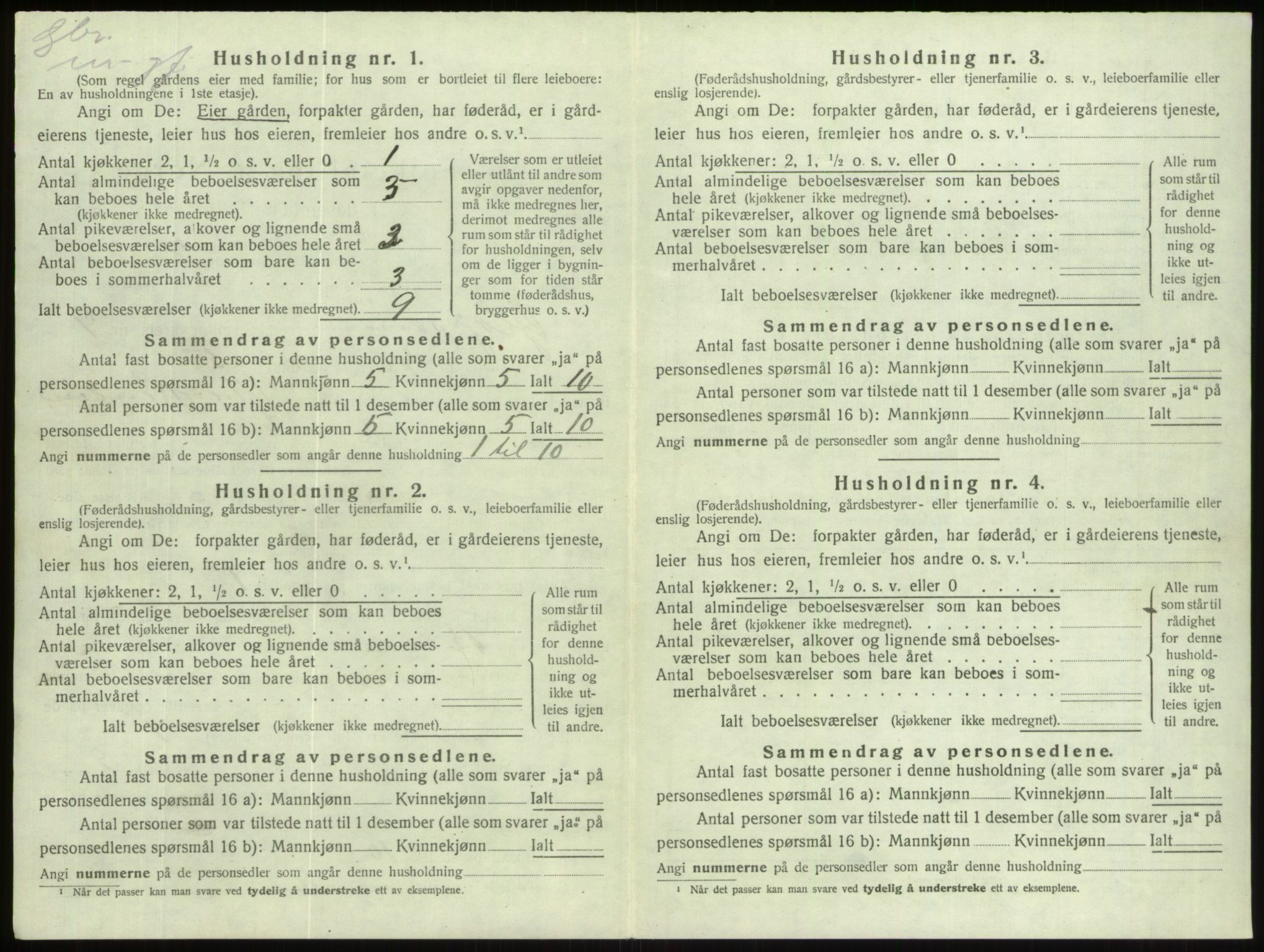 SAB, 1920 census for Gloppen, 1920, p. 614