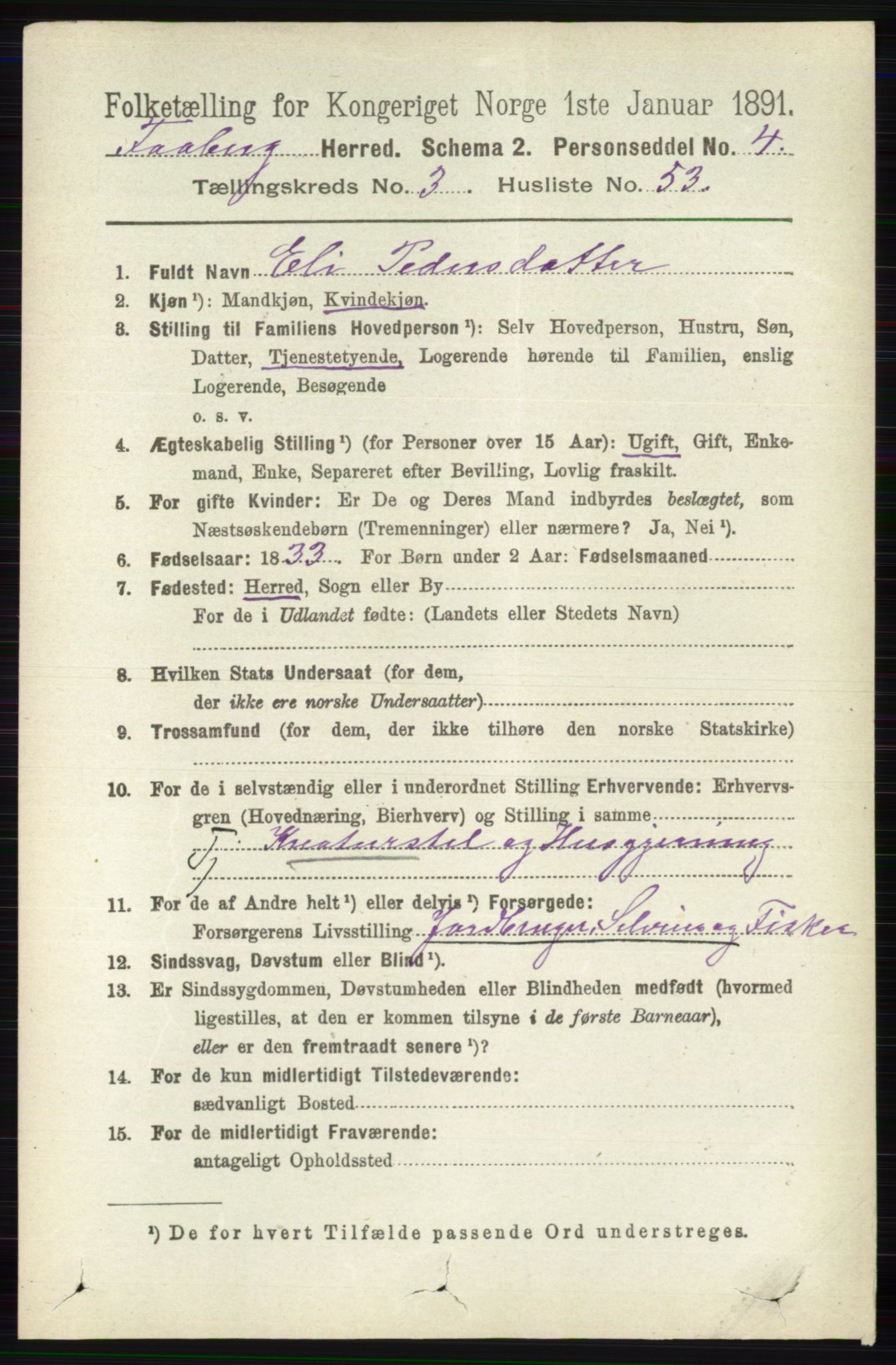 RA, 1891 census for 0524 Fåberg, 1891, p. 1156