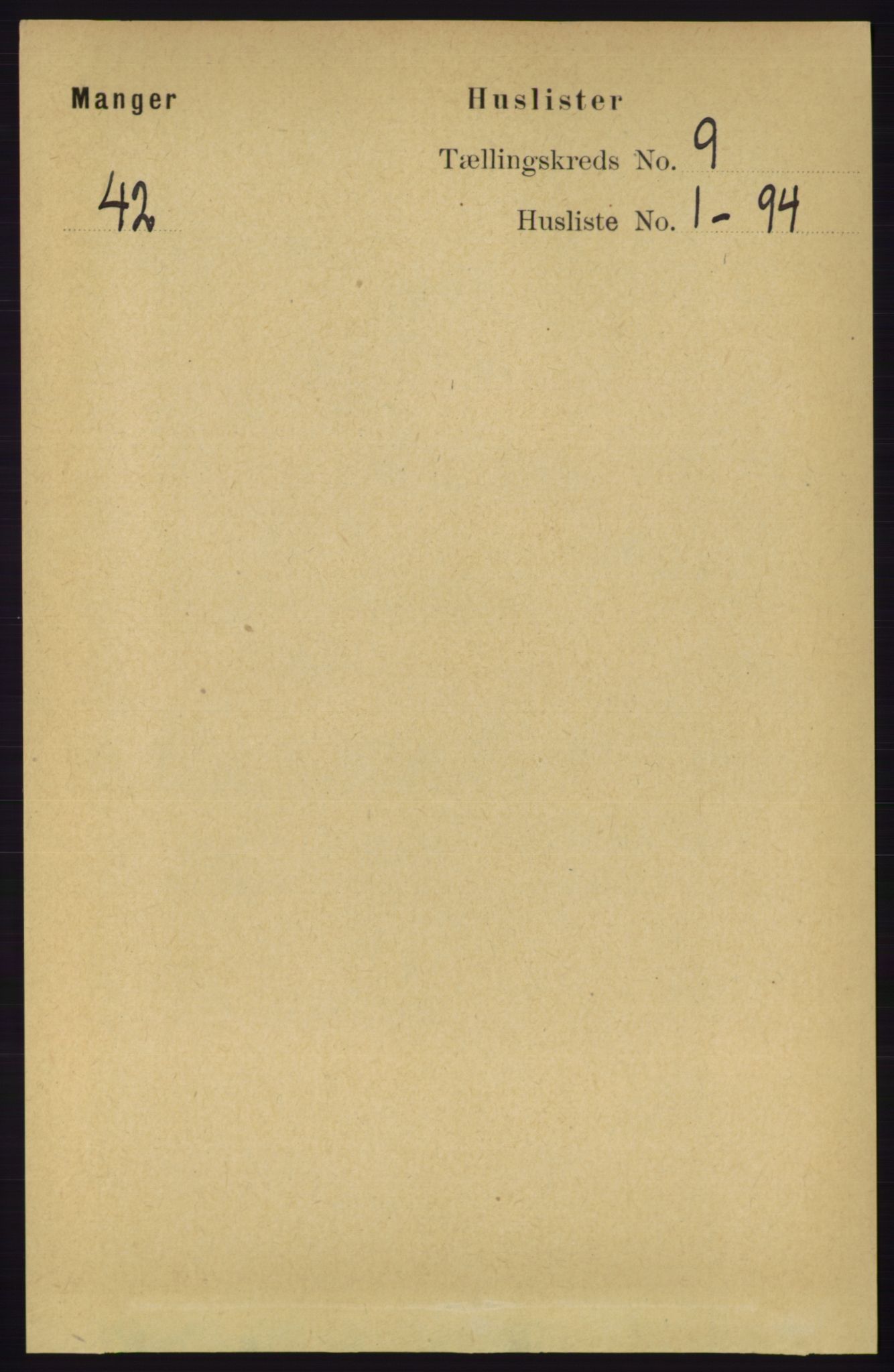 RA, 1891 census for 1261 Manger, 1891, p. 5604