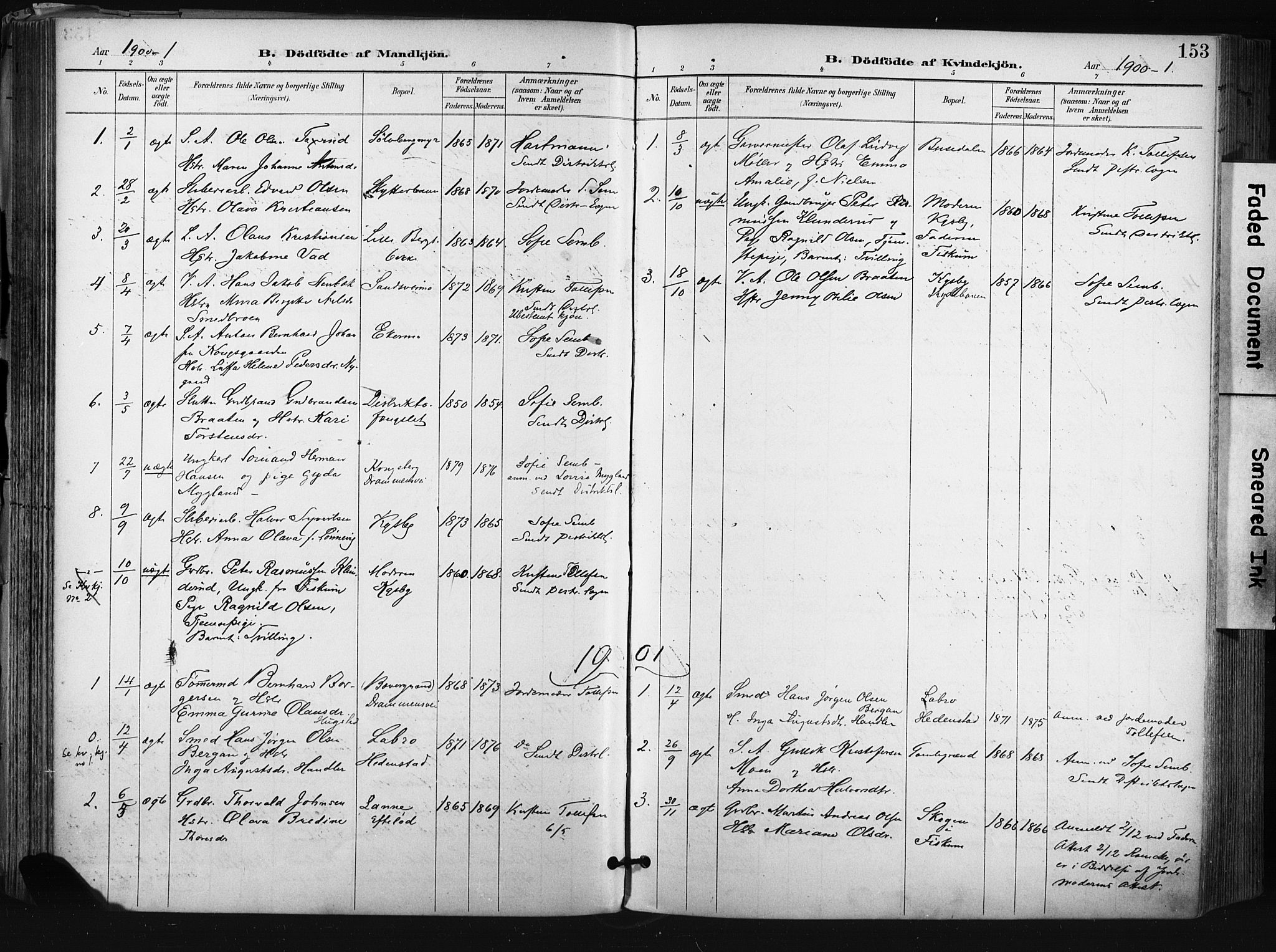 Kongsberg kirkebøker, AV/SAKO-A-22/F/Fb/L0003: Parish register (official) no. II 3, 1896-1905, p. 153