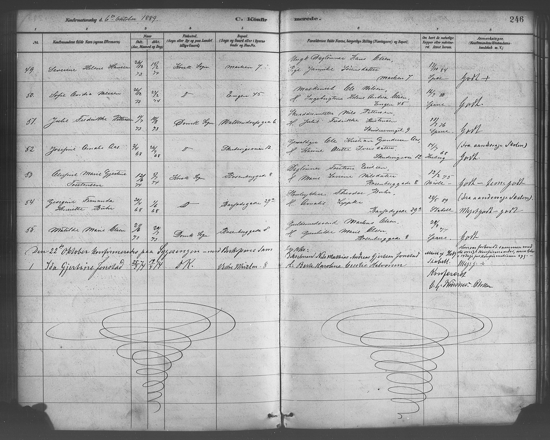 Domkirken sokneprestembete, AV/SAB-A-74801/H/Haa/L0030: Parish register (official) no. C 5, 1880-1898, p. 246