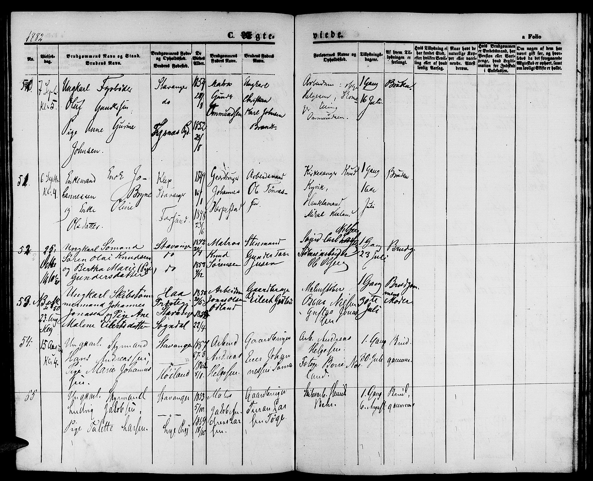 St. Petri sokneprestkontor, AV/SAST-A-101813/001/30/30BB/L0003: Parish register (copy) no. B 3, 1873-1885