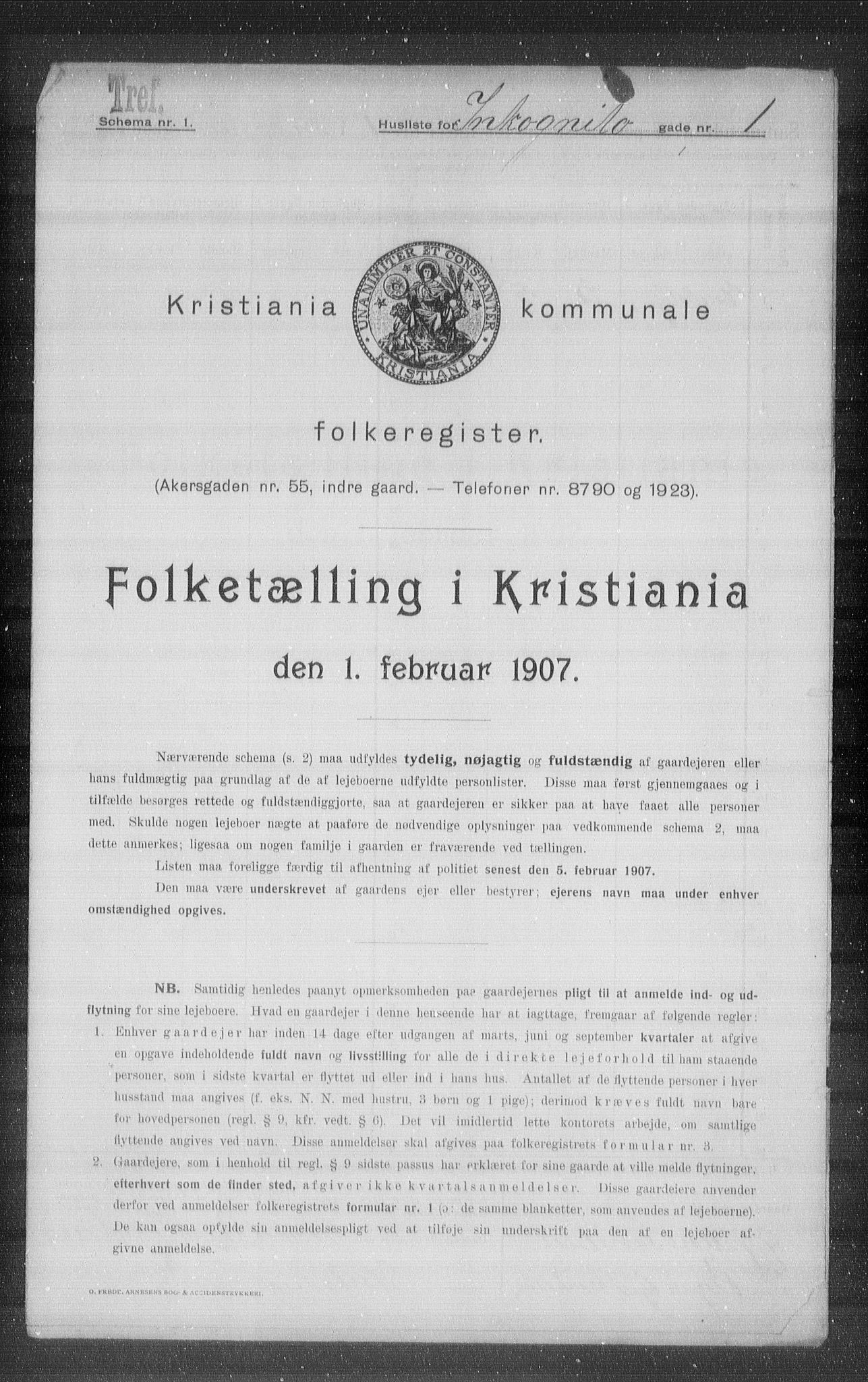 OBA, Municipal Census 1907 for Kristiania, 1907, p. 22615