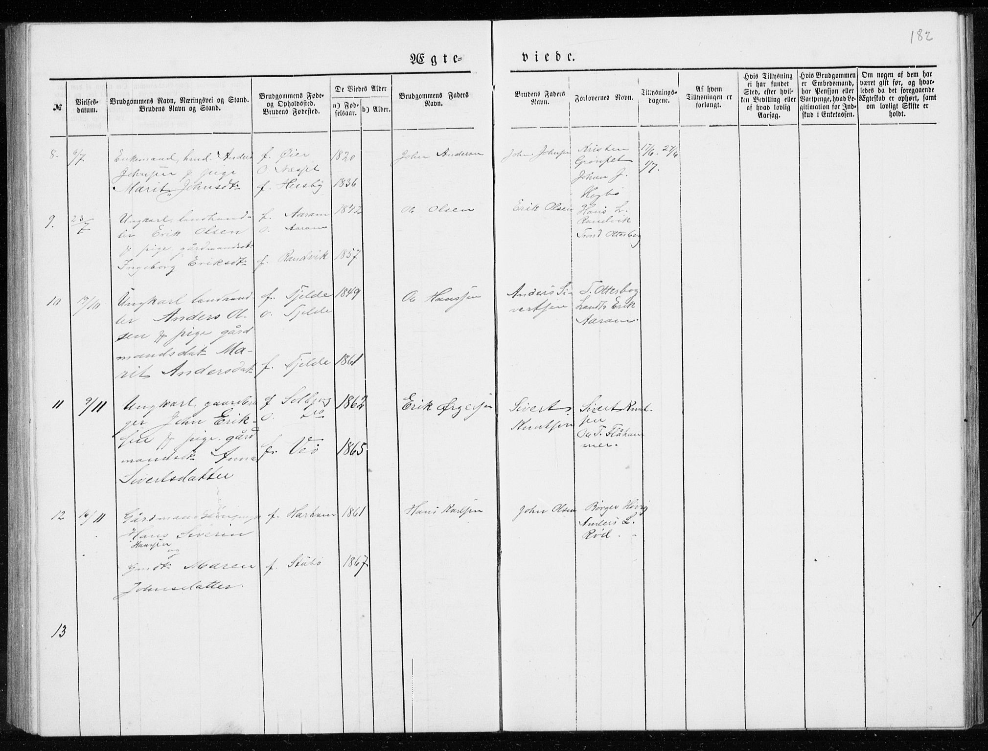 Ministerialprotokoller, klokkerbøker og fødselsregistre - Møre og Romsdal, SAT/A-1454/551/L0631: Parish register (copy) no. 551C03, 1886-1894, p. 182