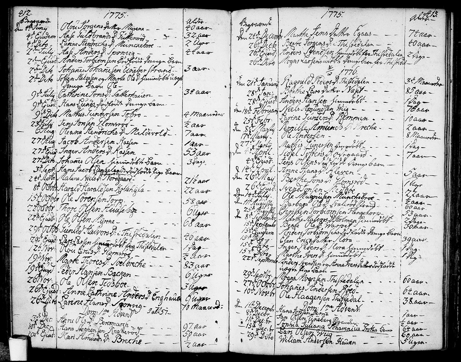 Berg prestekontor Kirkebøker, SAO/A-10902/F/Fa/L0001: Parish register (official) no. I 1, 1770-1814, p. 412-413