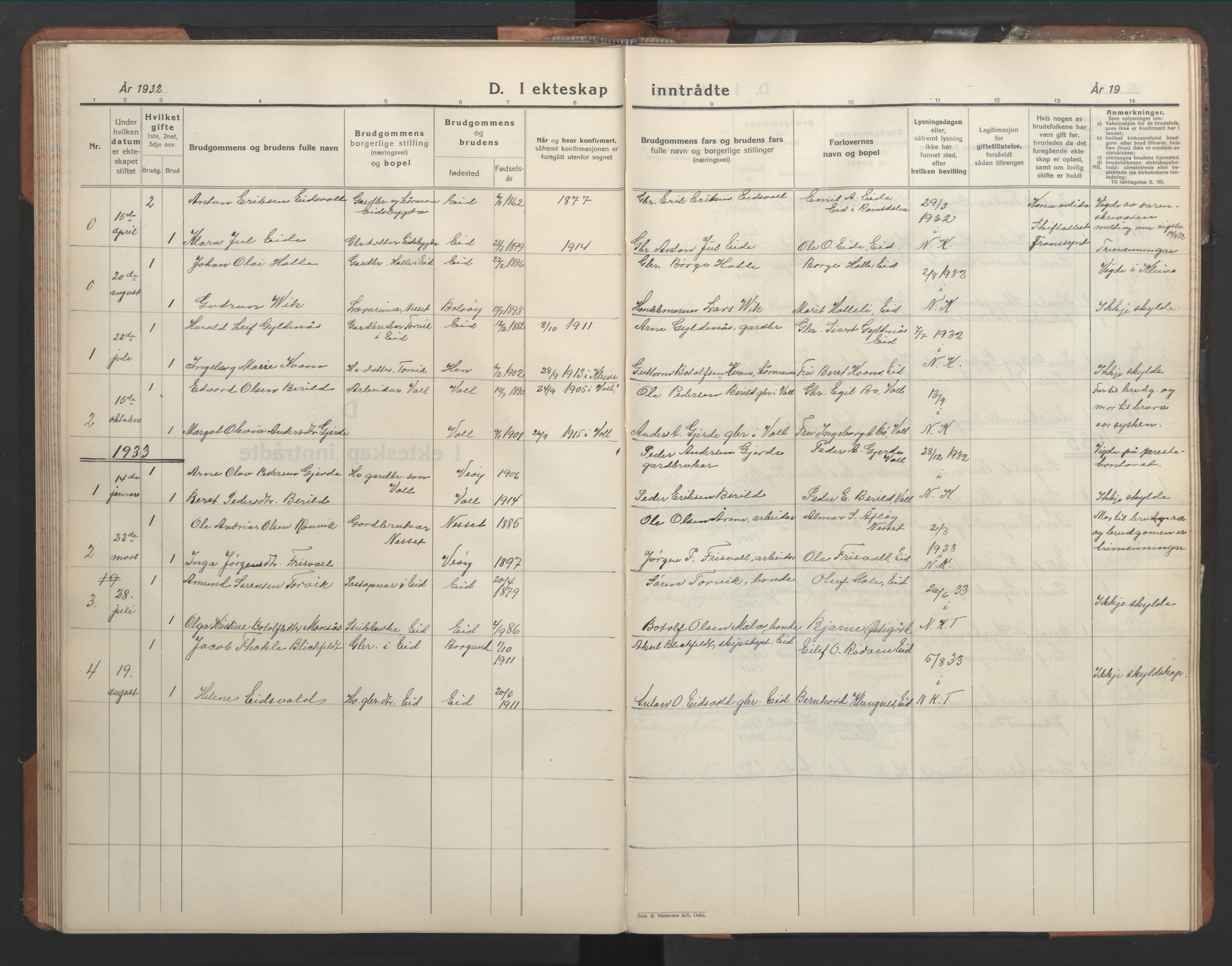 Ministerialprotokoller, klokkerbøker og fødselsregistre - Møre og Romsdal, AV/SAT-A-1454/542/L0559: Parish register (copy) no. 542C02, 1932-1952