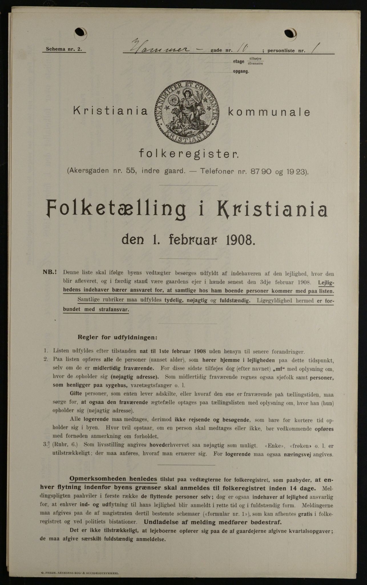 OBA, Municipal Census 1908 for Kristiania, 1908, p. 30976