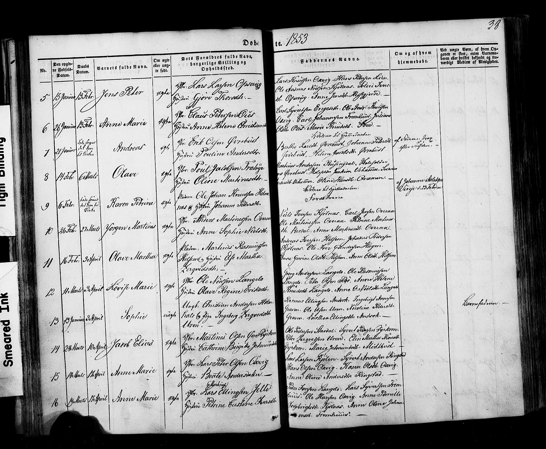 Ministerialprotokoller, klokkerbøker og fødselsregistre - Møre og Romsdal, AV/SAT-A-1454/520/L0275: Parish register (official) no. 520A05, 1844-1881, p. 38