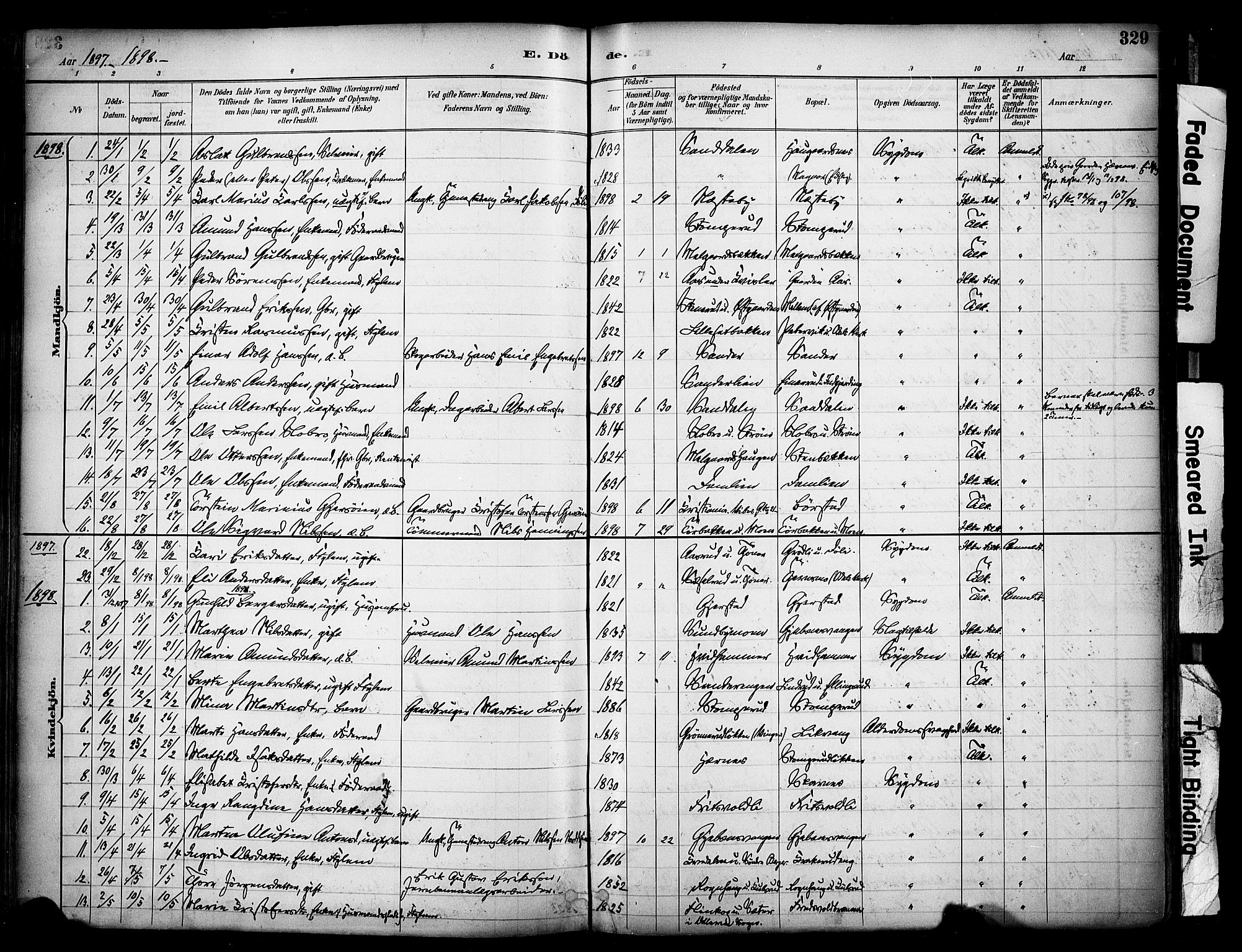 Sør-Odal prestekontor, AV/SAH-PREST-030/H/Ha/Haa/L0007: Parish register (official) no. 7, 1886-1925, p. 329