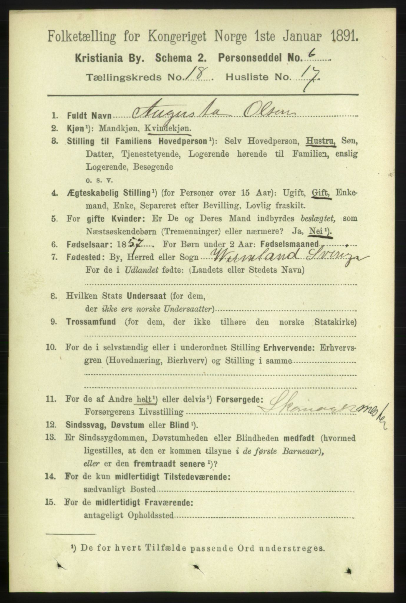 RA, 1891 census for 0301 Kristiania, 1891, p. 9325