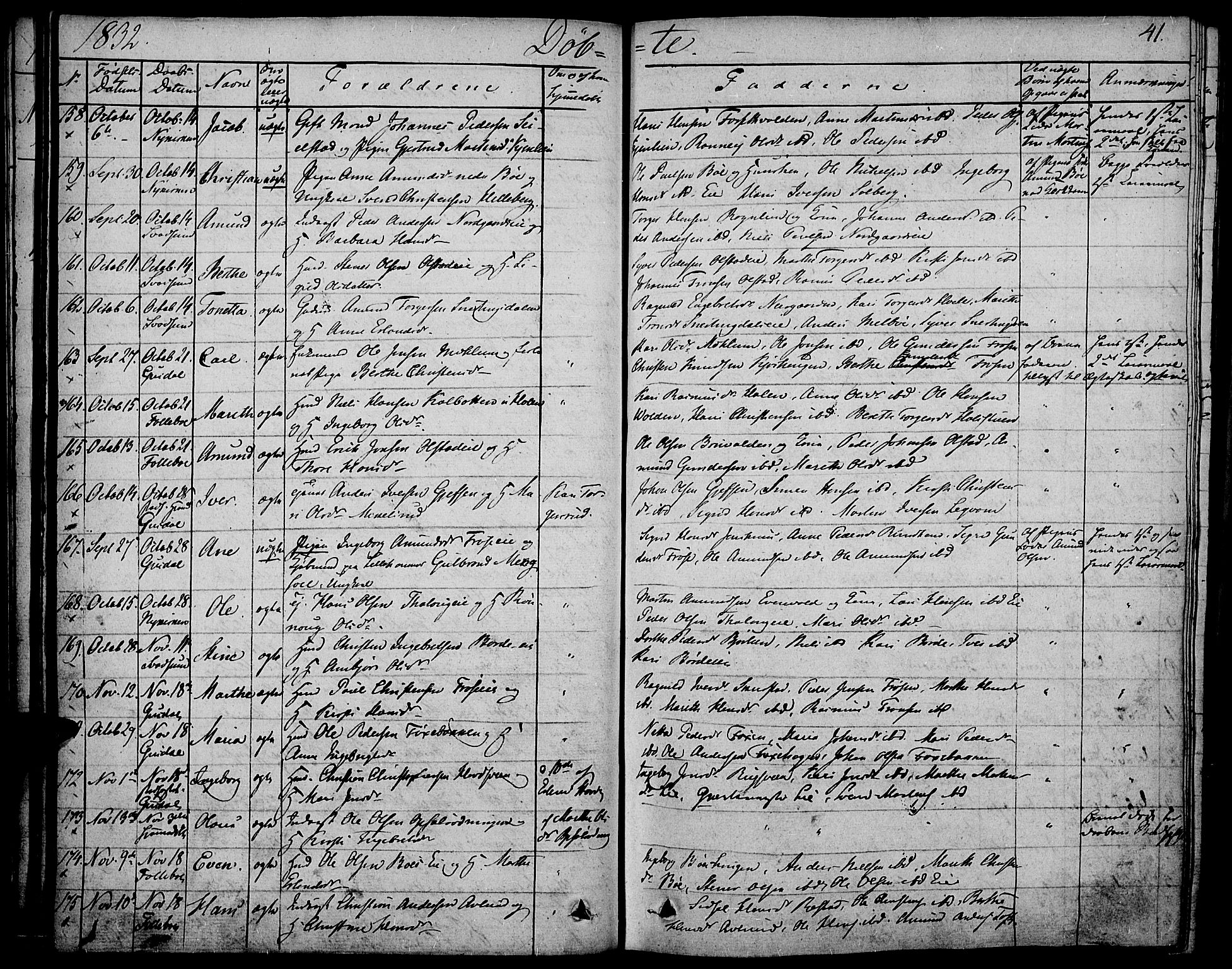 Gausdal prestekontor, SAH/PREST-090/H/Ha/Haa/L0006: Parish register (official) no. 6, 1830-1839, p. 41