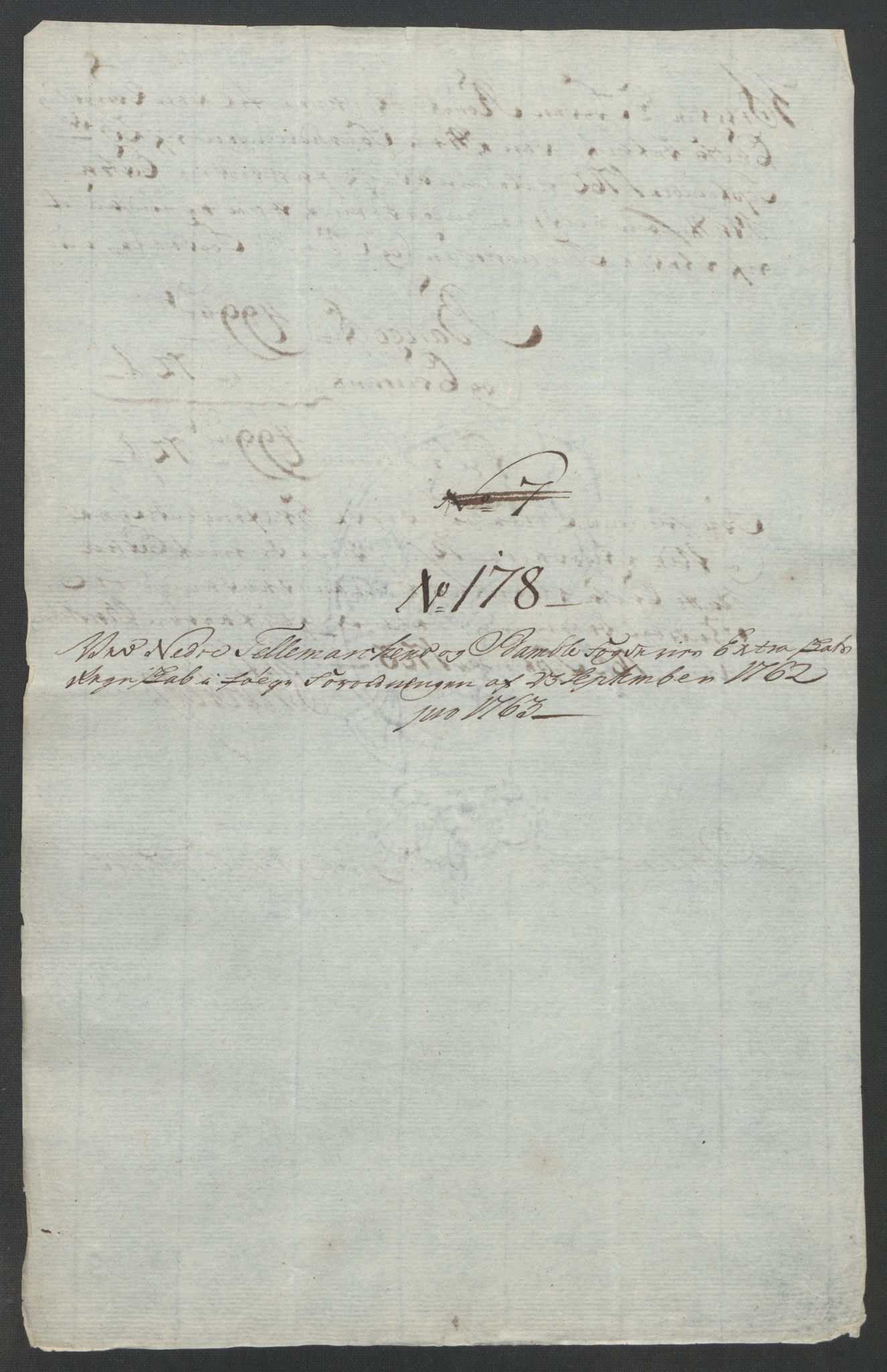 Rentekammeret inntil 1814, Reviderte regnskaper, Fogderegnskap, AV/RA-EA-4092/R37/L2239: Ekstraskatten Nedre Telemark og Bamble, 1762-1763, p. 782