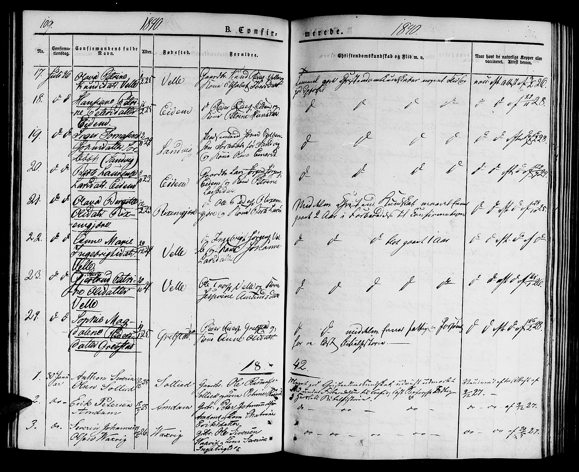 Ministerialprotokoller, klokkerbøker og fødselsregistre - Møre og Romsdal, SAT/A-1454/522/L0311: Parish register (official) no. 522A06, 1832-1842, p. 109