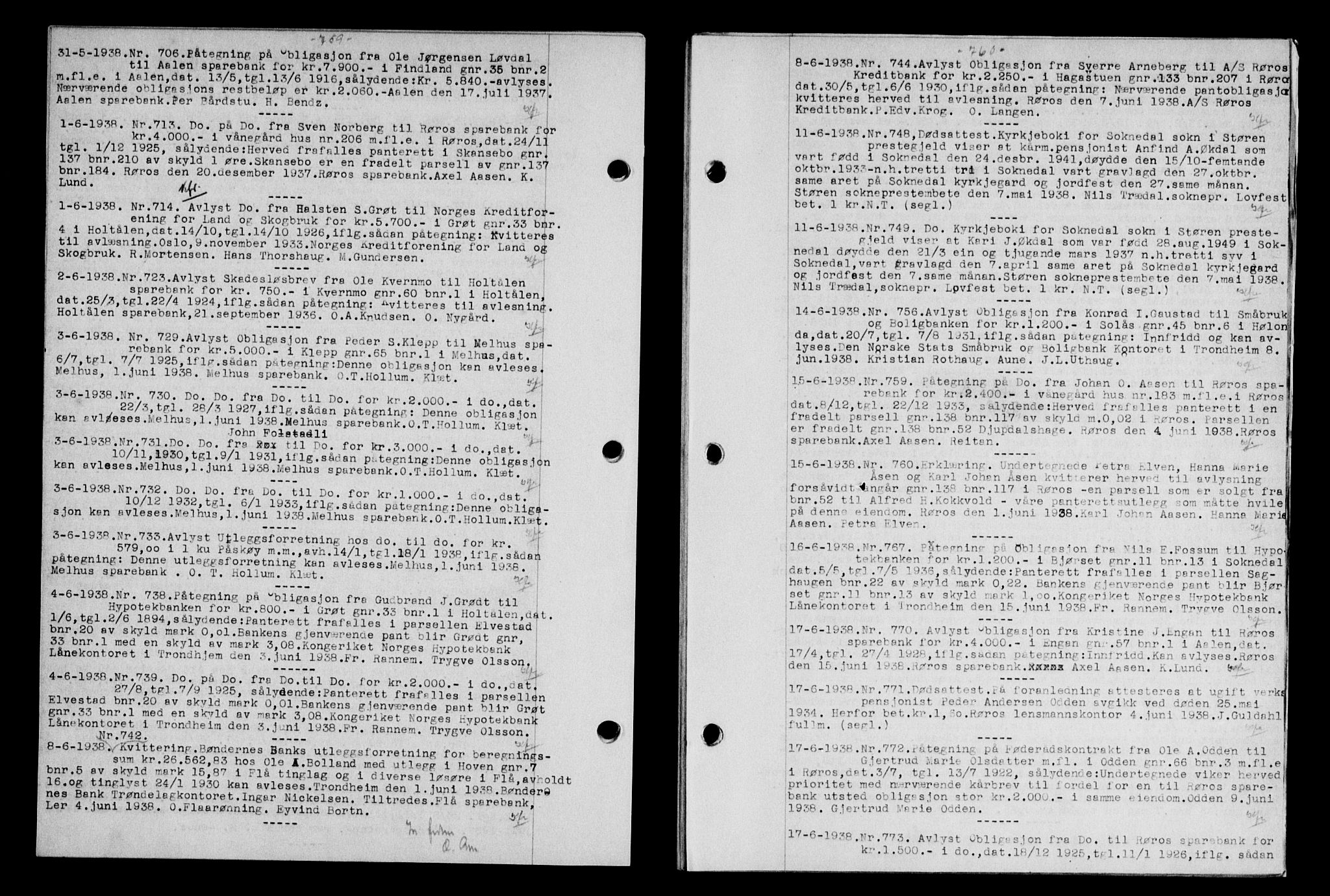 Gauldal sorenskriveri, SAT/A-0014/1/2/2C/L0048: Mortgage book no. 51-52, 1937-1938, p. 759-760, Diary no: : 706/1938