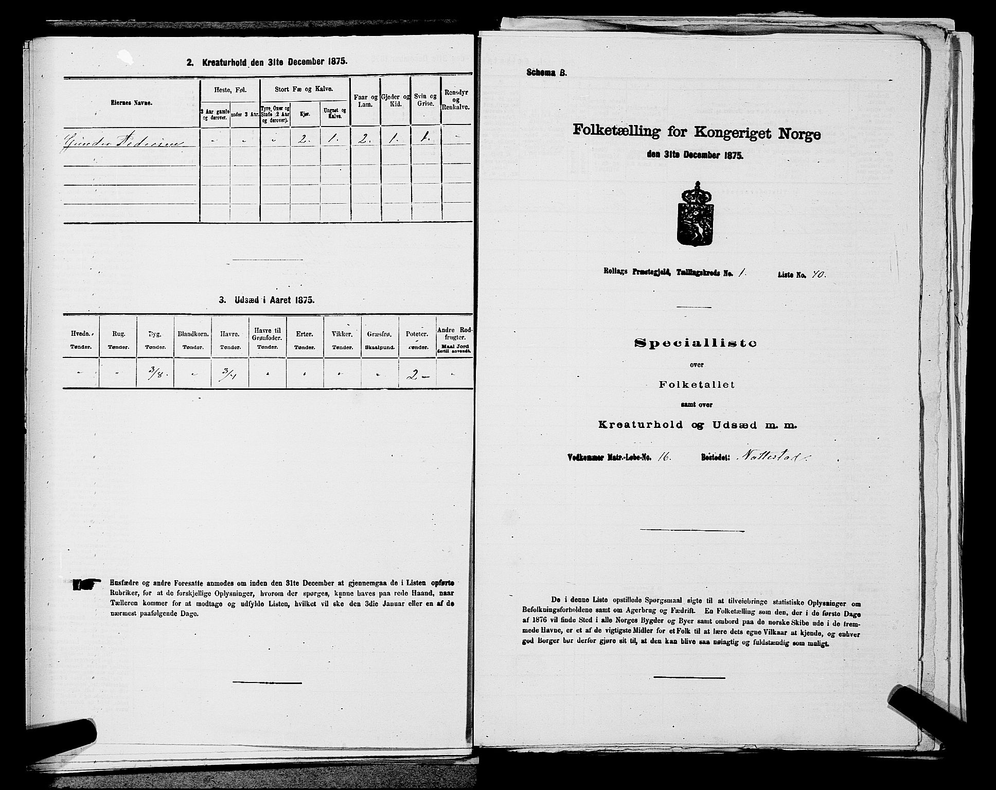 SAKO, 1875 census for 0632P Rollag, 1875, p. 122