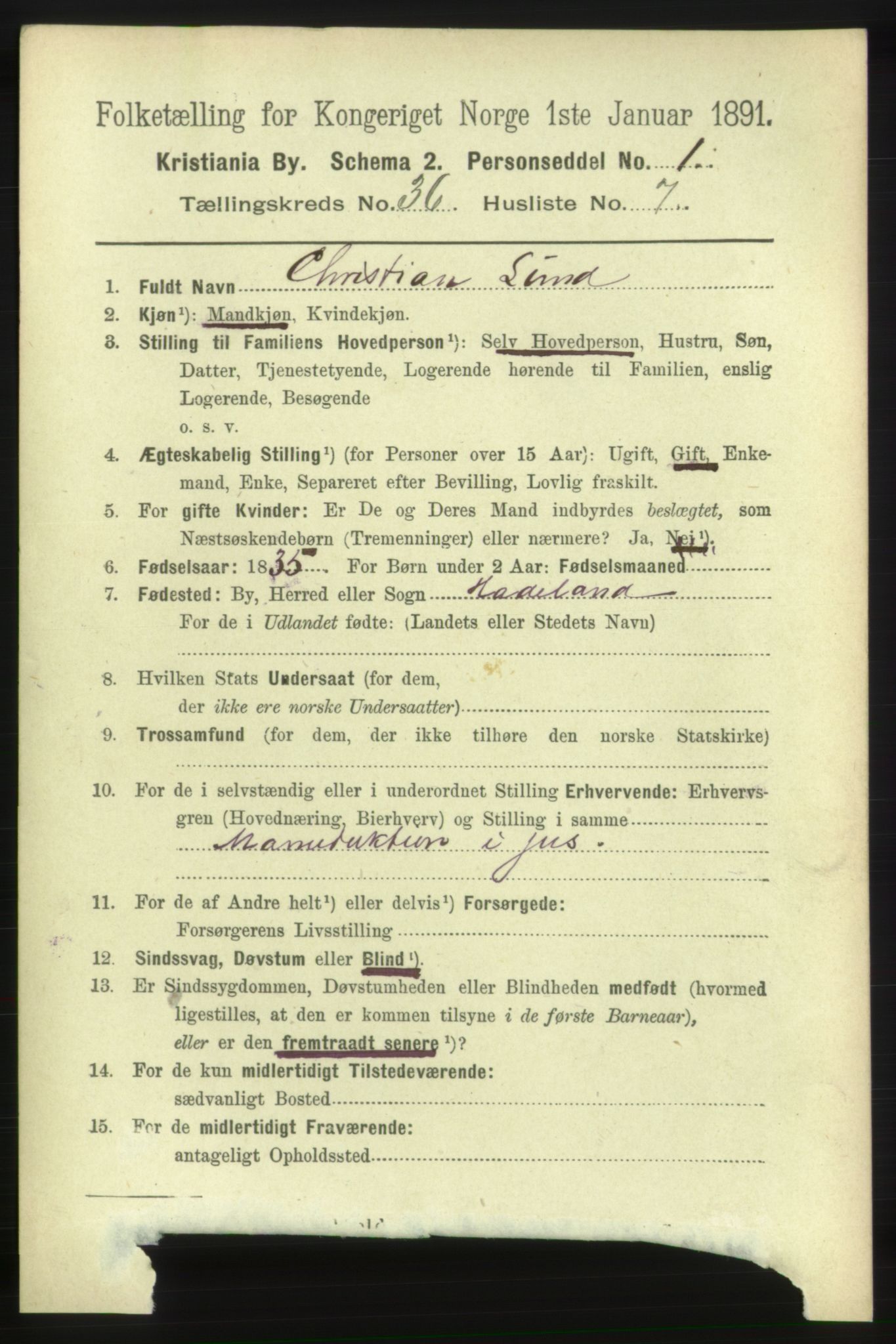 RA, 1891 census for 0301 Kristiania, 1891, p. 20143