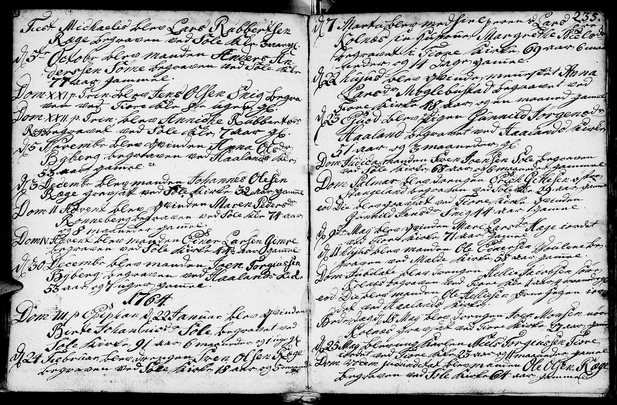 Håland sokneprestkontor, AV/SAST-A-101802/001/30BA/L0002: Parish register (official) no. A 2, 1722-1794, p. 235