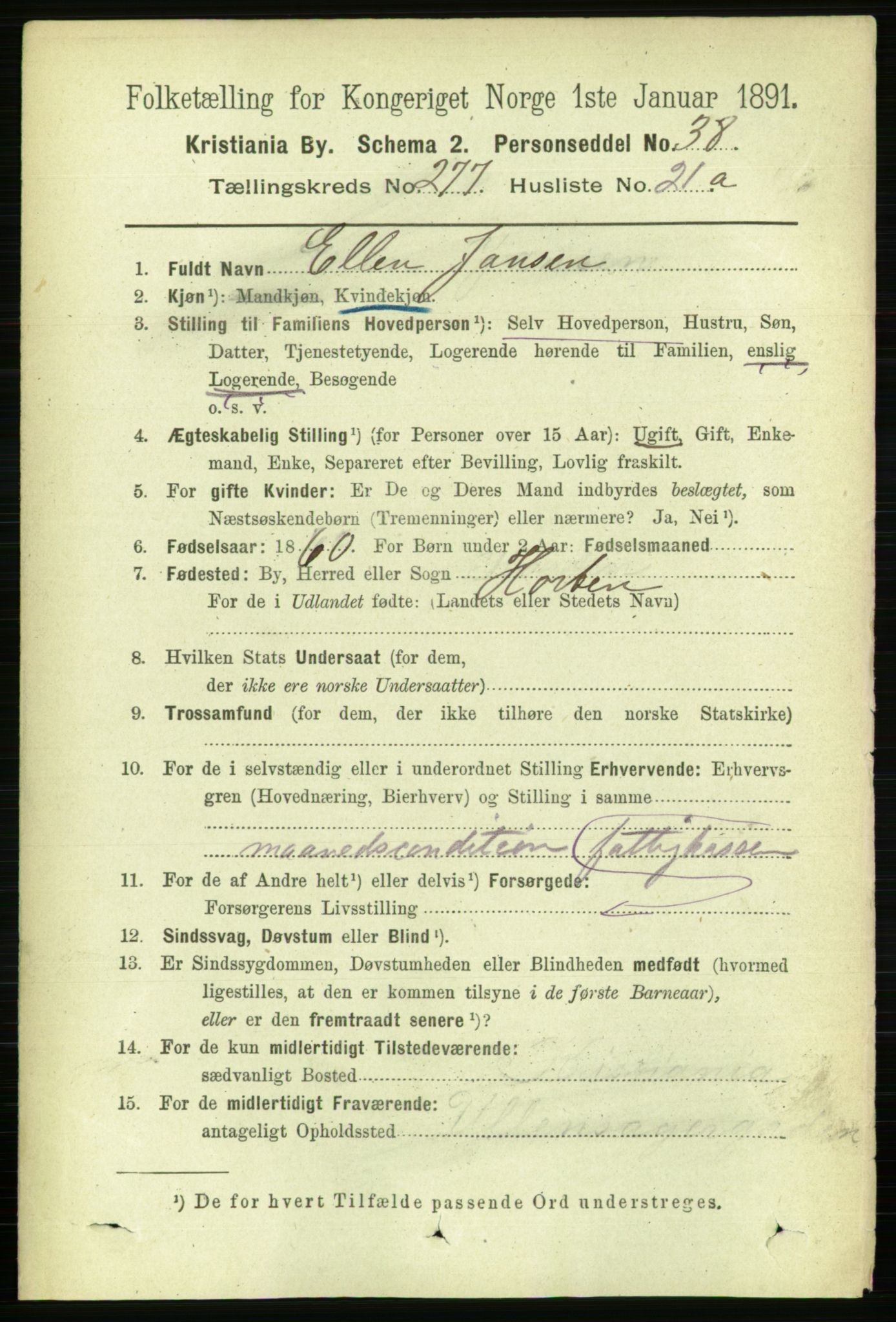 RA, 1891 census for 0301 Kristiania, 1891, p. 168571