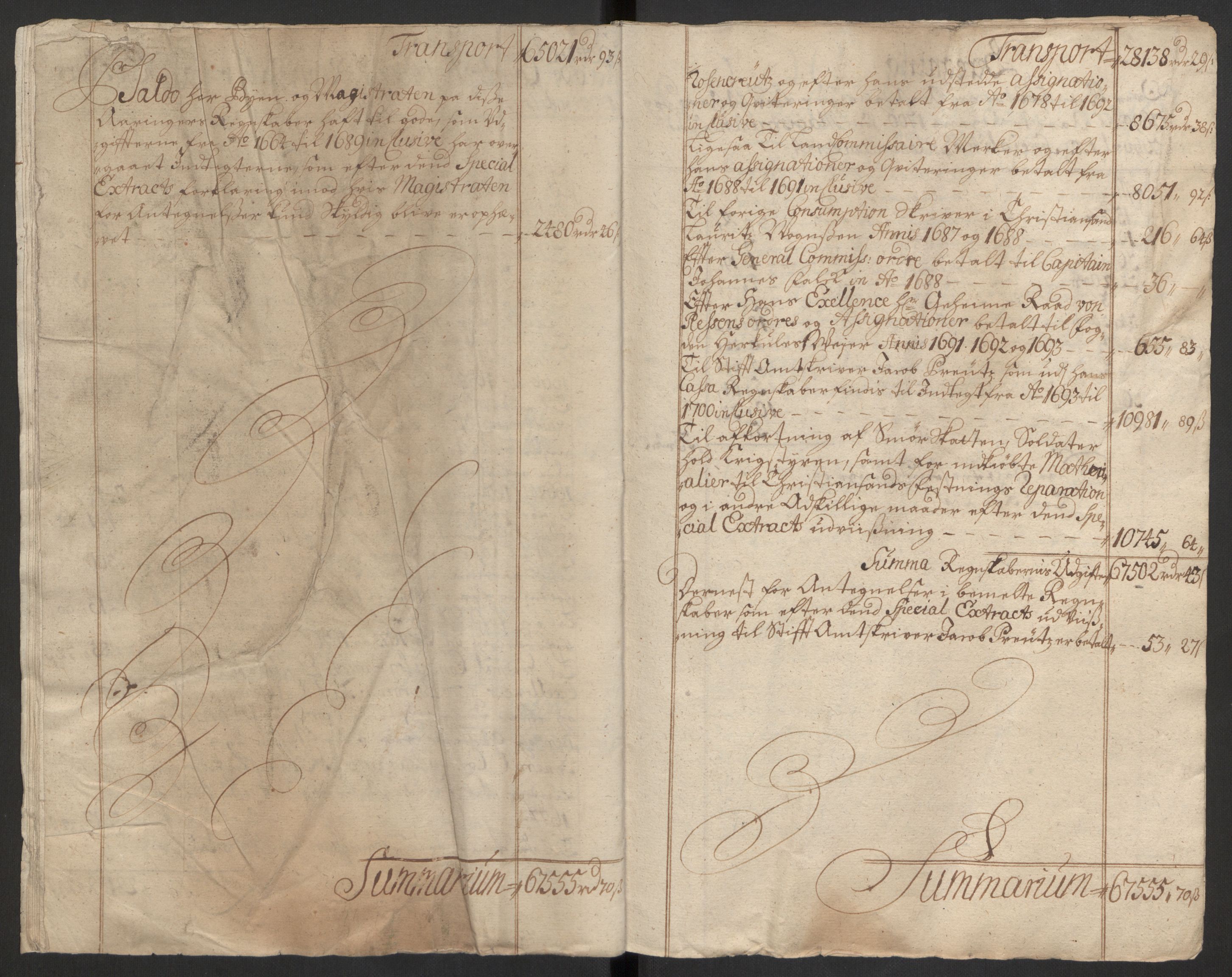 Rentekammeret inntil 1814, Reviderte regnskaper, Byregnskaper, AV/RA-EA-4066/R/Rm/L0258: [M1] Kontribusjonsregnskap, 1664-1700, p. 122