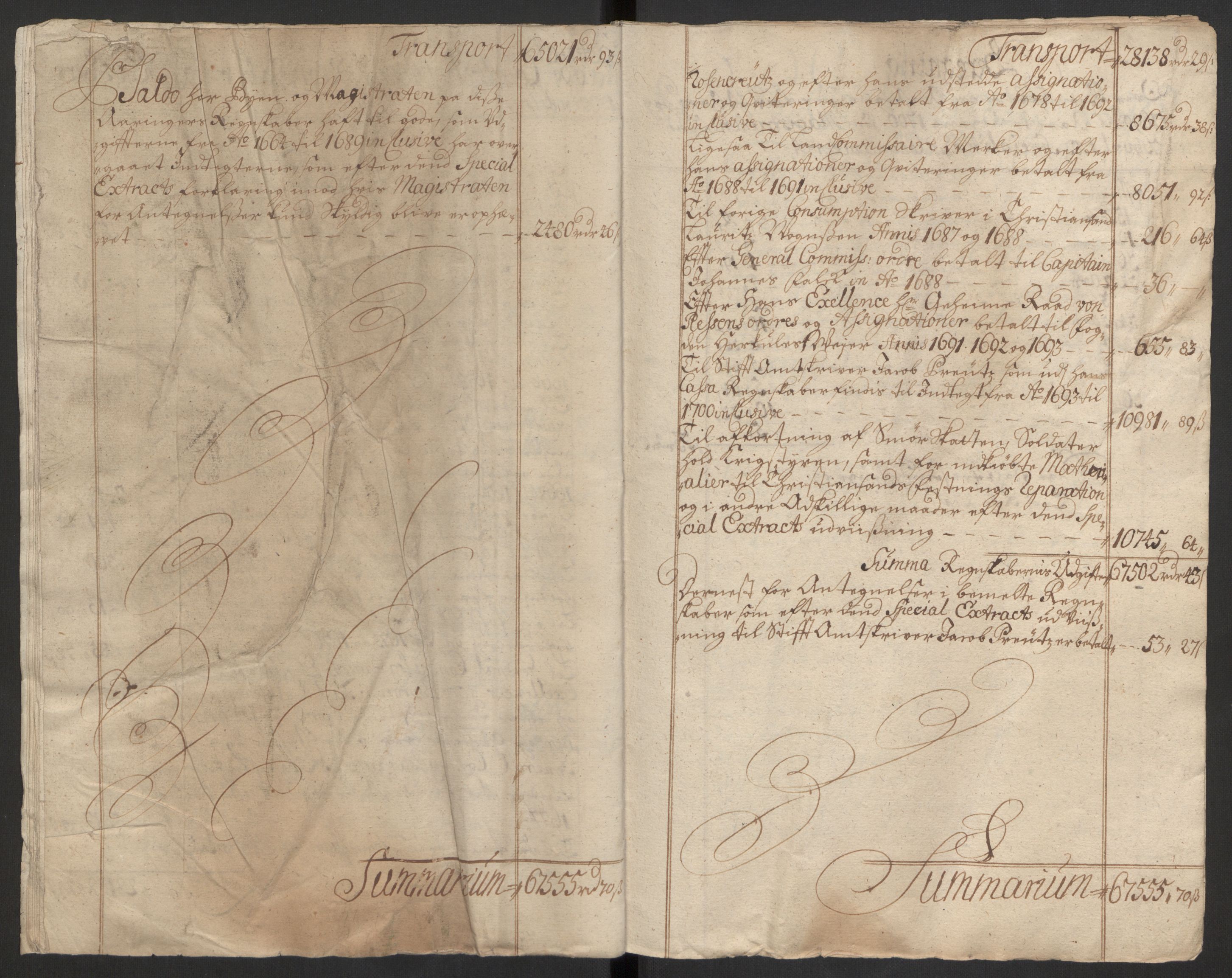 Rentekammeret inntil 1814, Reviderte regnskaper, Byregnskaper, RA/EA-4066/R/Rm/L0258: [M1] Kontribusjonsregnskap, 1664-1700, p. 122