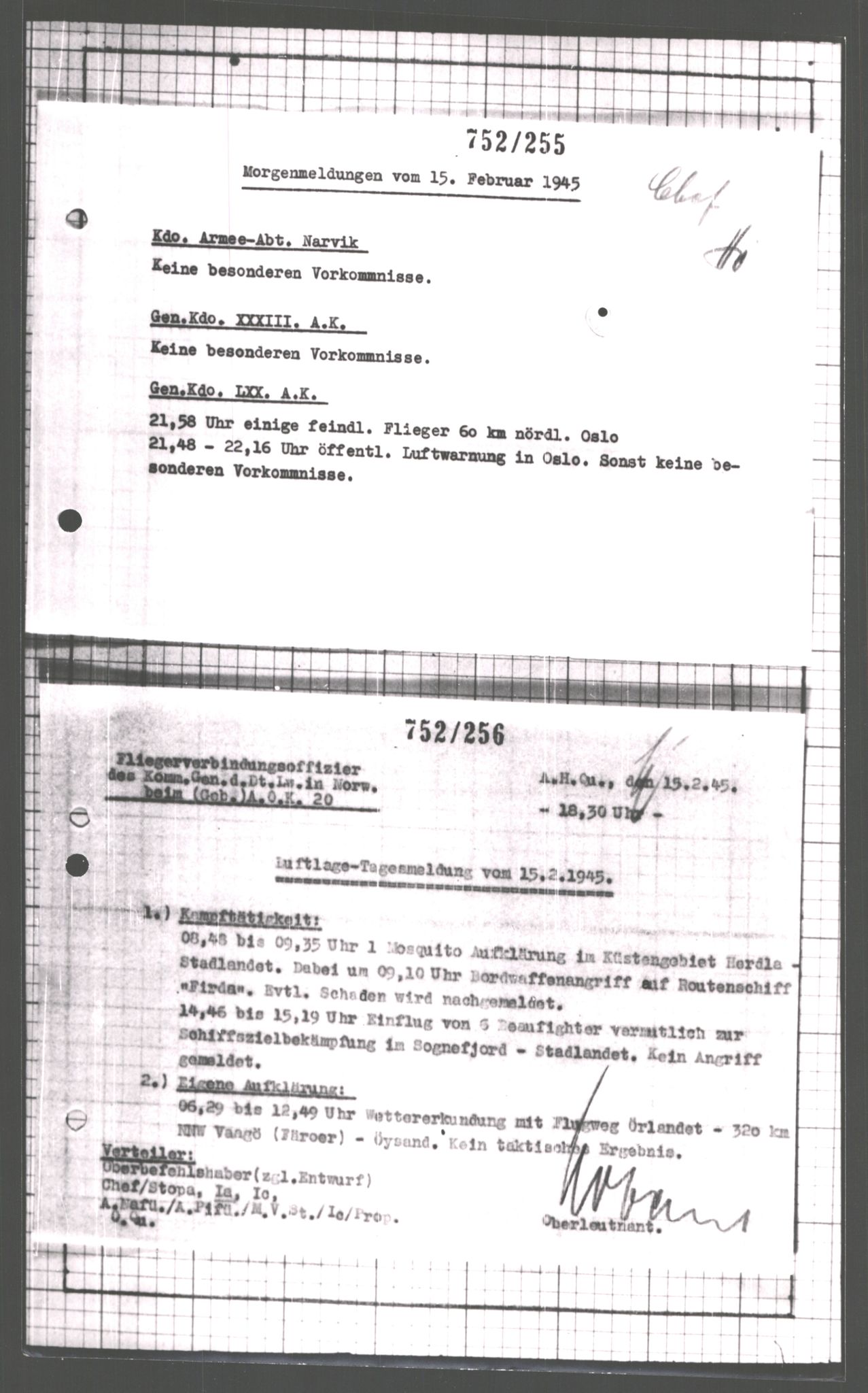 Forsvarets Overkommando. 2 kontor. Arkiv 11.4. Spredte tyske arkivsaker, AV/RA-RAFA-7031/D/Dar/Dara/L0007: Krigsdagbøker for 20. Gebirgs-Armee-Oberkommando (AOK 20), 1945, p. 383