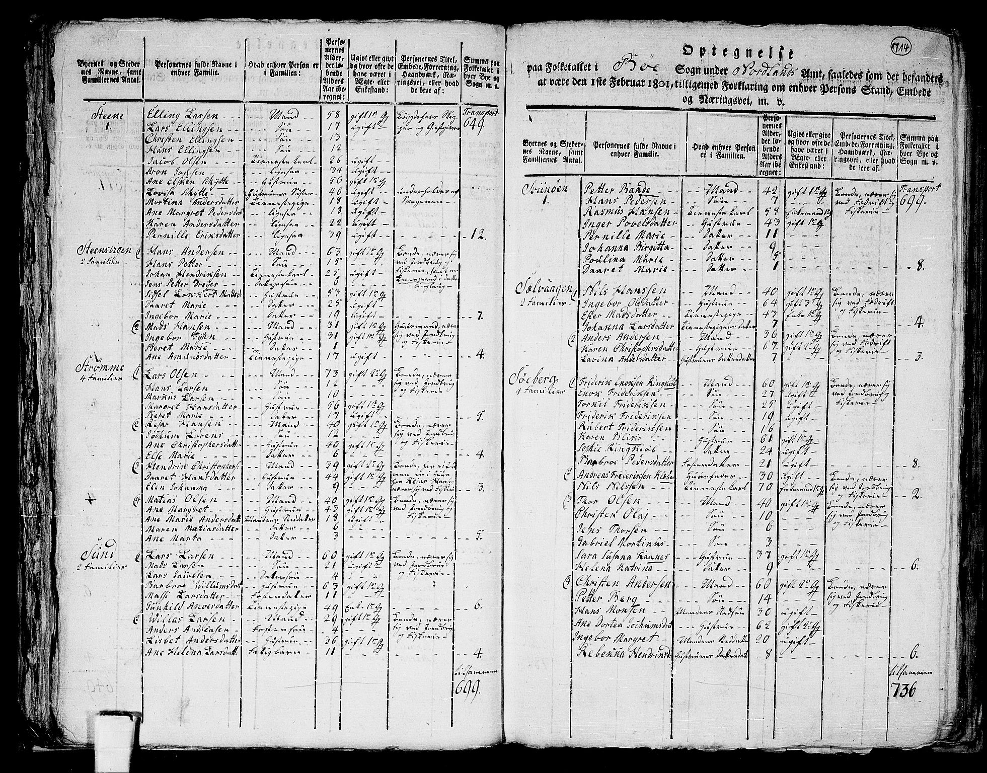 RA, 1801 census for 1867P Bø, 1801, p. 713b-714a