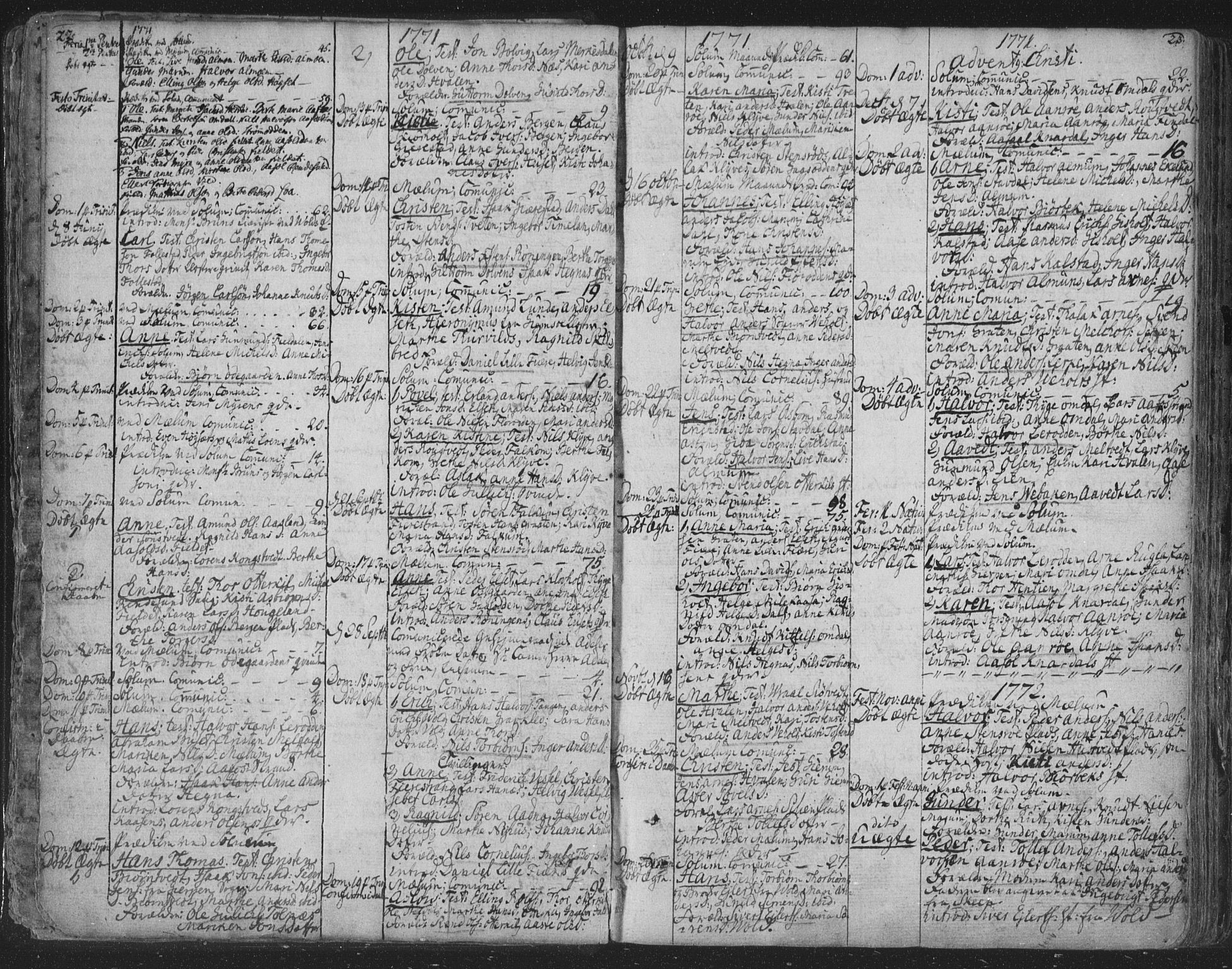 Solum kirkebøker, AV/SAKO-A-306/F/Fa/L0003: Parish register (official) no. I 3, 1761-1814, p. 22-23