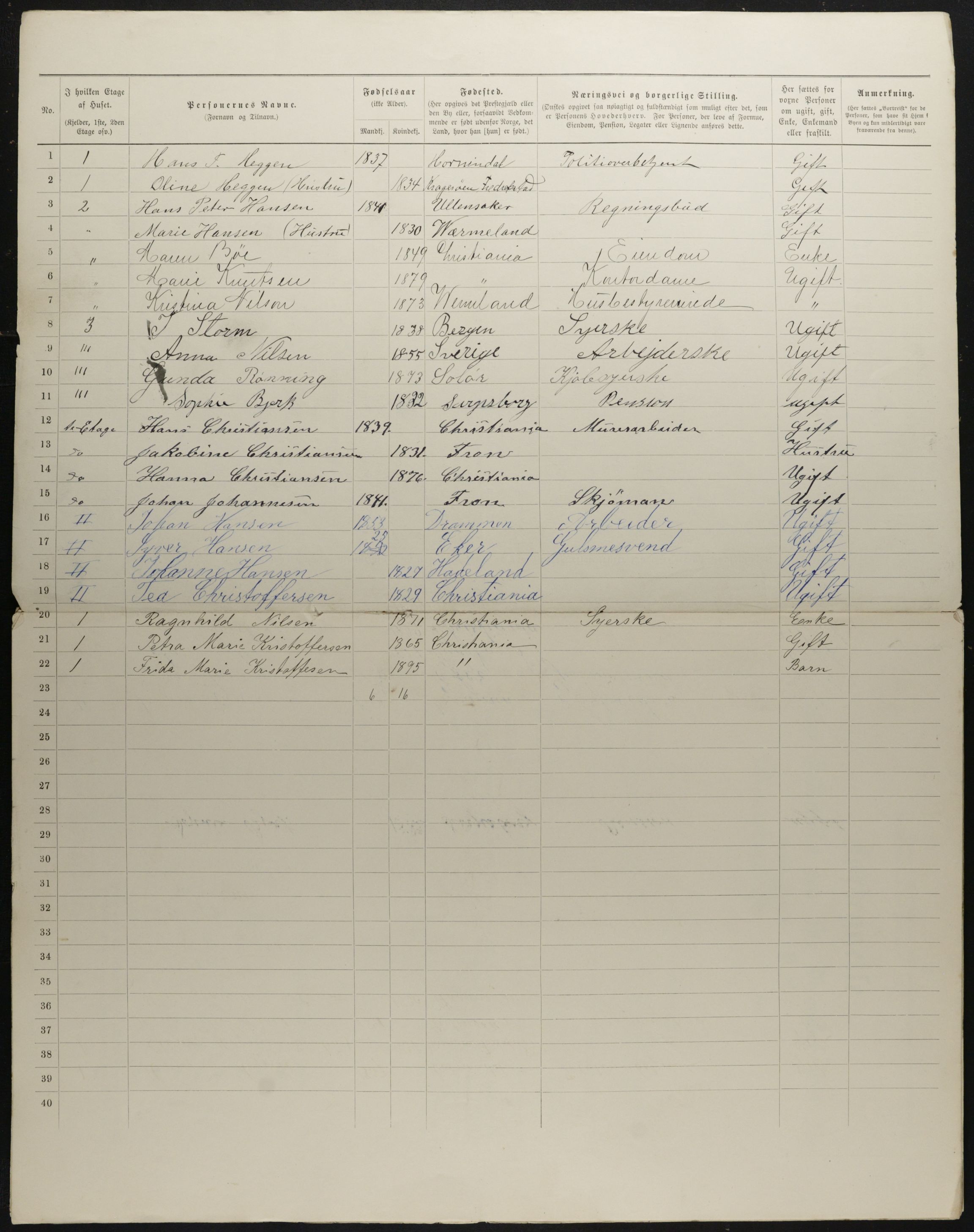 OBA, Municipal Census 1901 for Kristiania, 1901, p. 2314