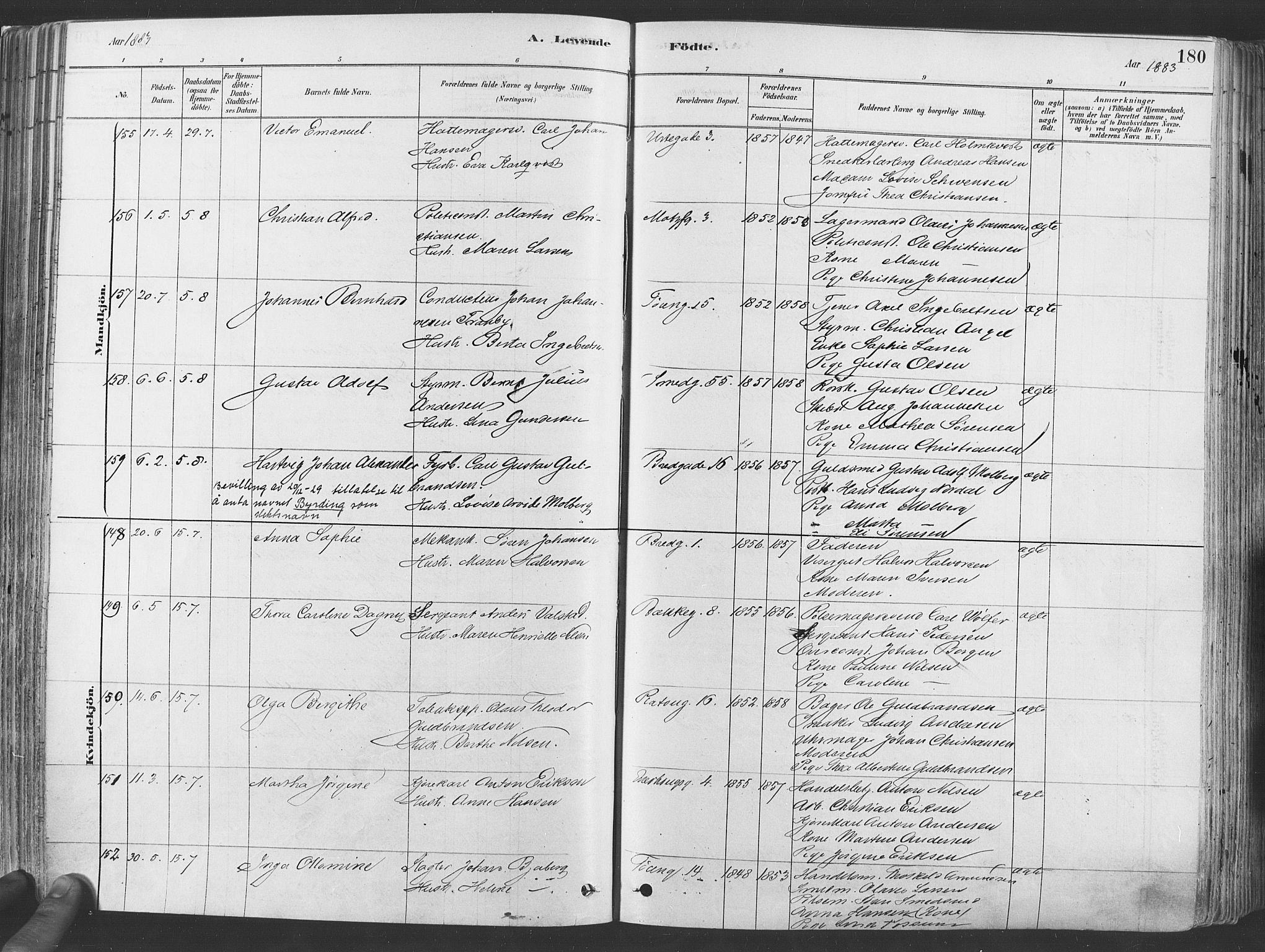 Grønland prestekontor Kirkebøker, SAO/A-10848/F/Fa/L0007: Parish register (official) no. 7, 1878-1888, p. 180