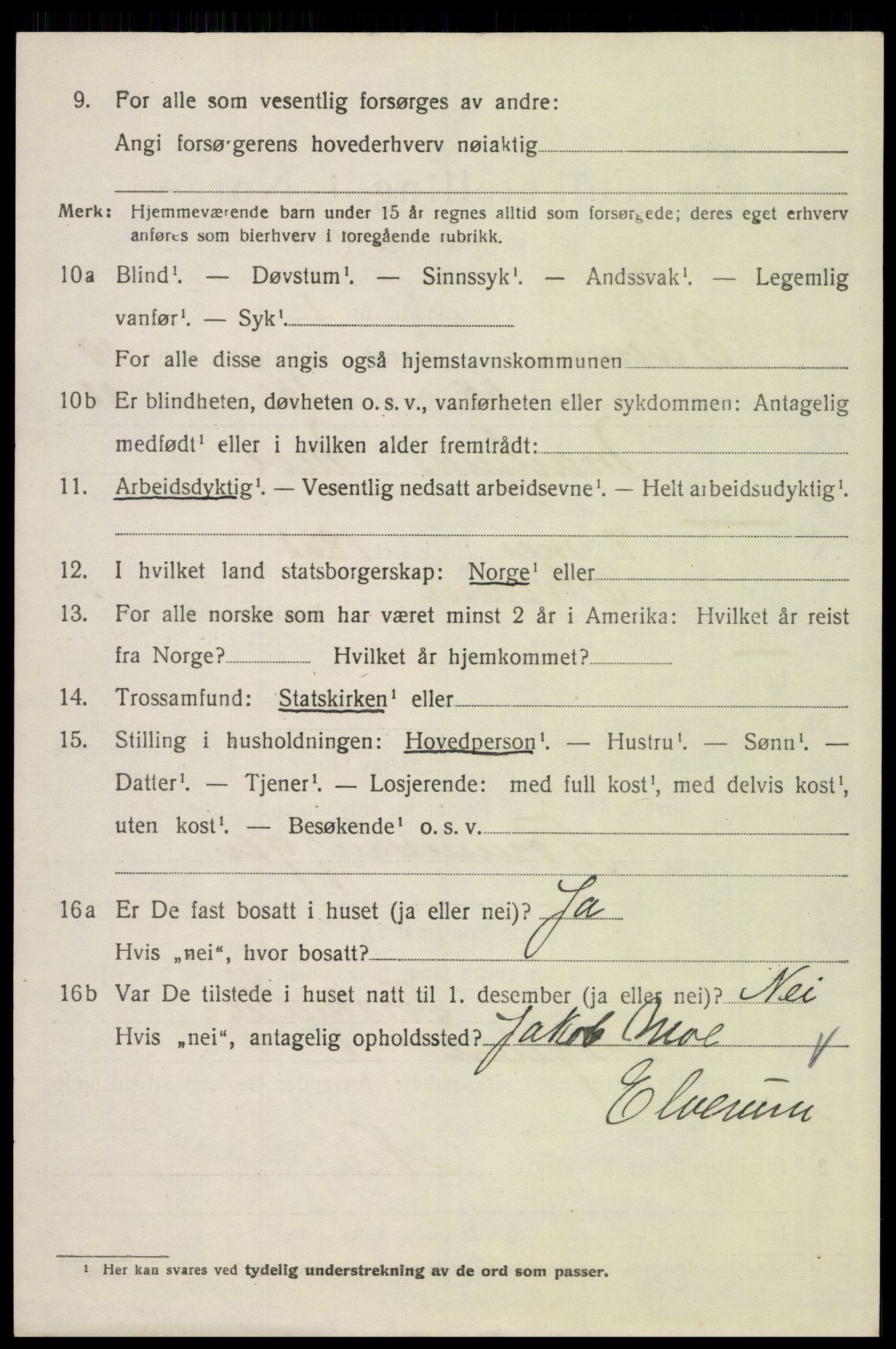 SAH, 1920 census for Elverum, 1920, p. 23275