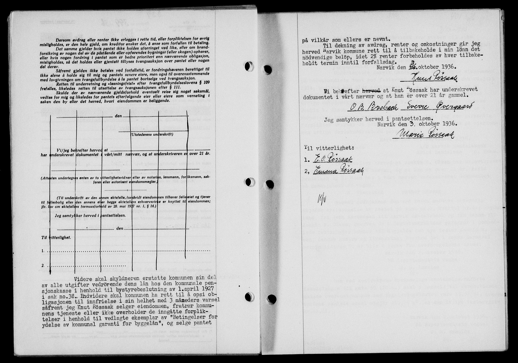 Narvik sorenskriveri, SAT/A-0002/1/2/2C/2Ca/L0011: Mortgage book no. 14, 1935-1937, Deed date: 03.10.1936