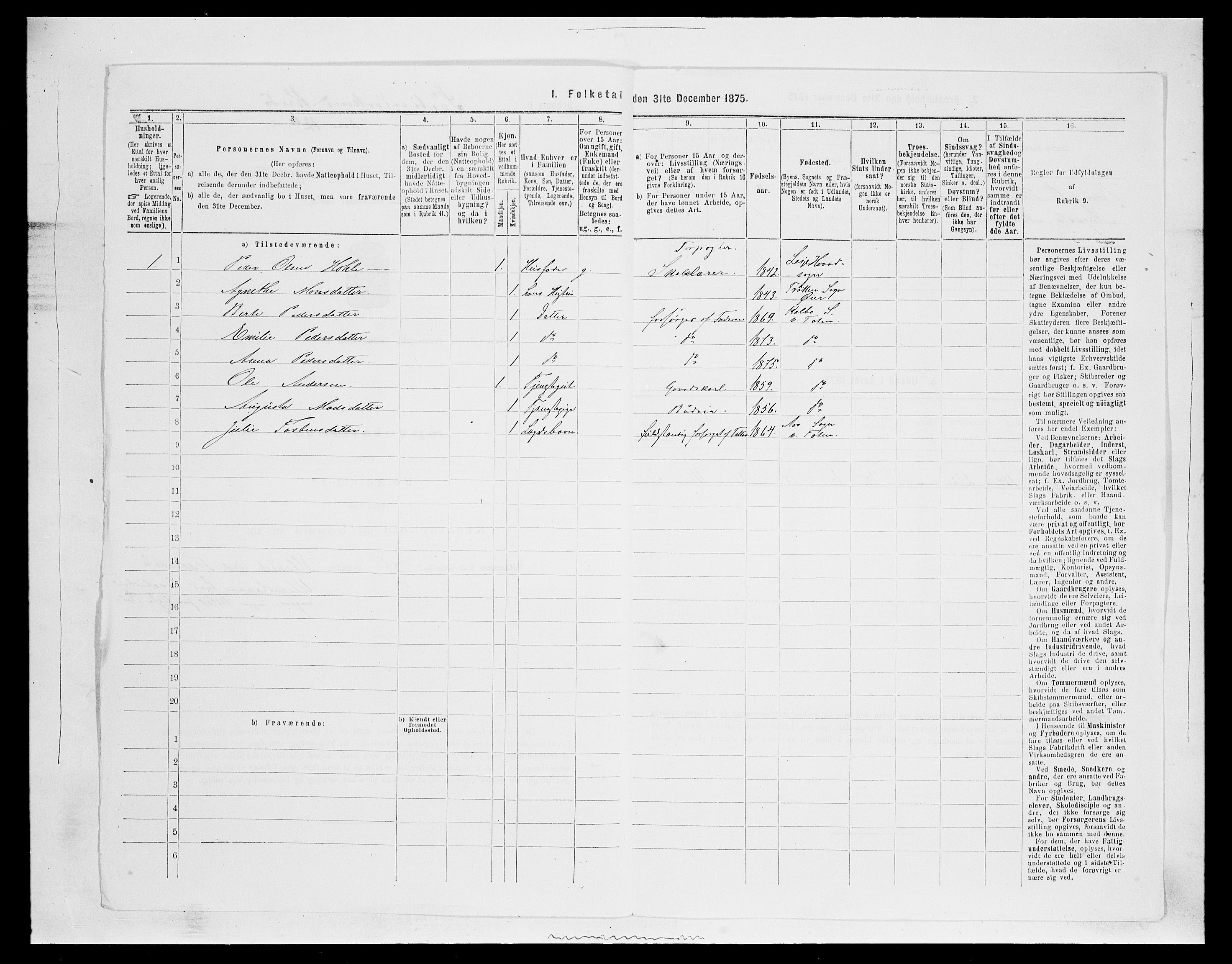 SAH, 1875 census for 0529P Vestre Toten, 1875, p. 2203