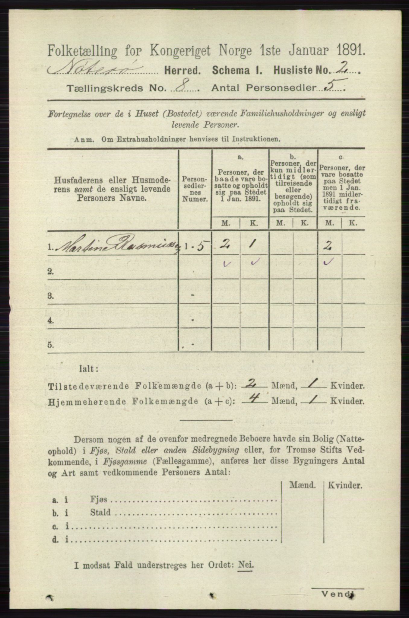 RA, 1891 census for 0722 Nøtterøy, 1891, p. 3752