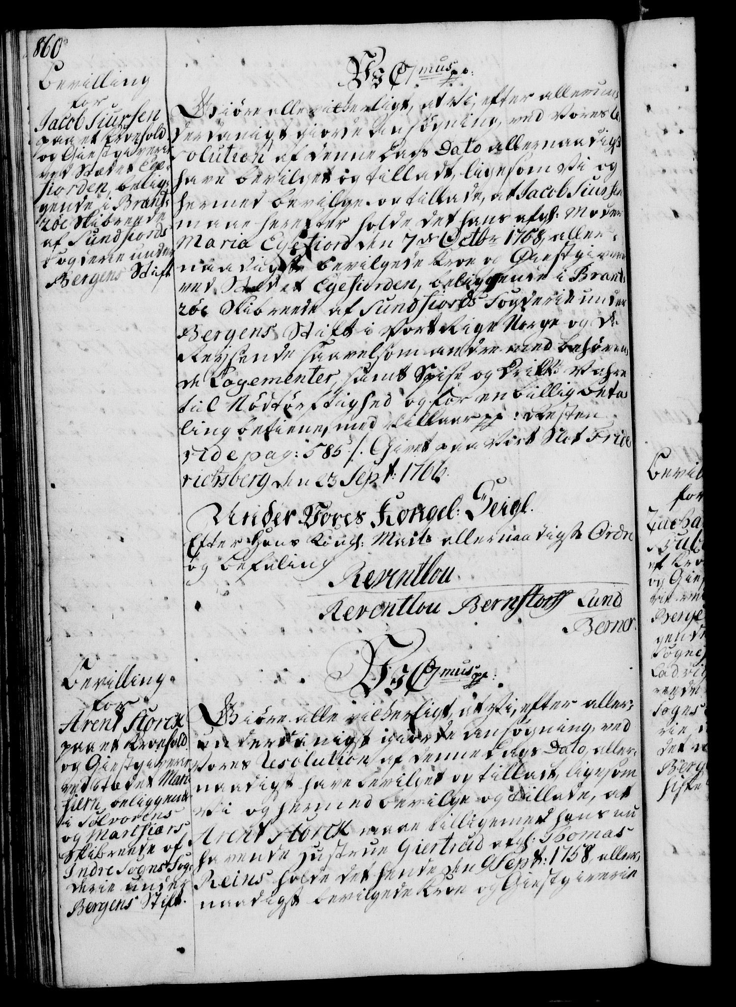 Rentekammeret, Kammerkanselliet, AV/RA-EA-3111/G/Gg/Gga/L0007: Norsk ekspedisjonsprotokoll med register (merket RK 53.7), 1759-1768, p. 860