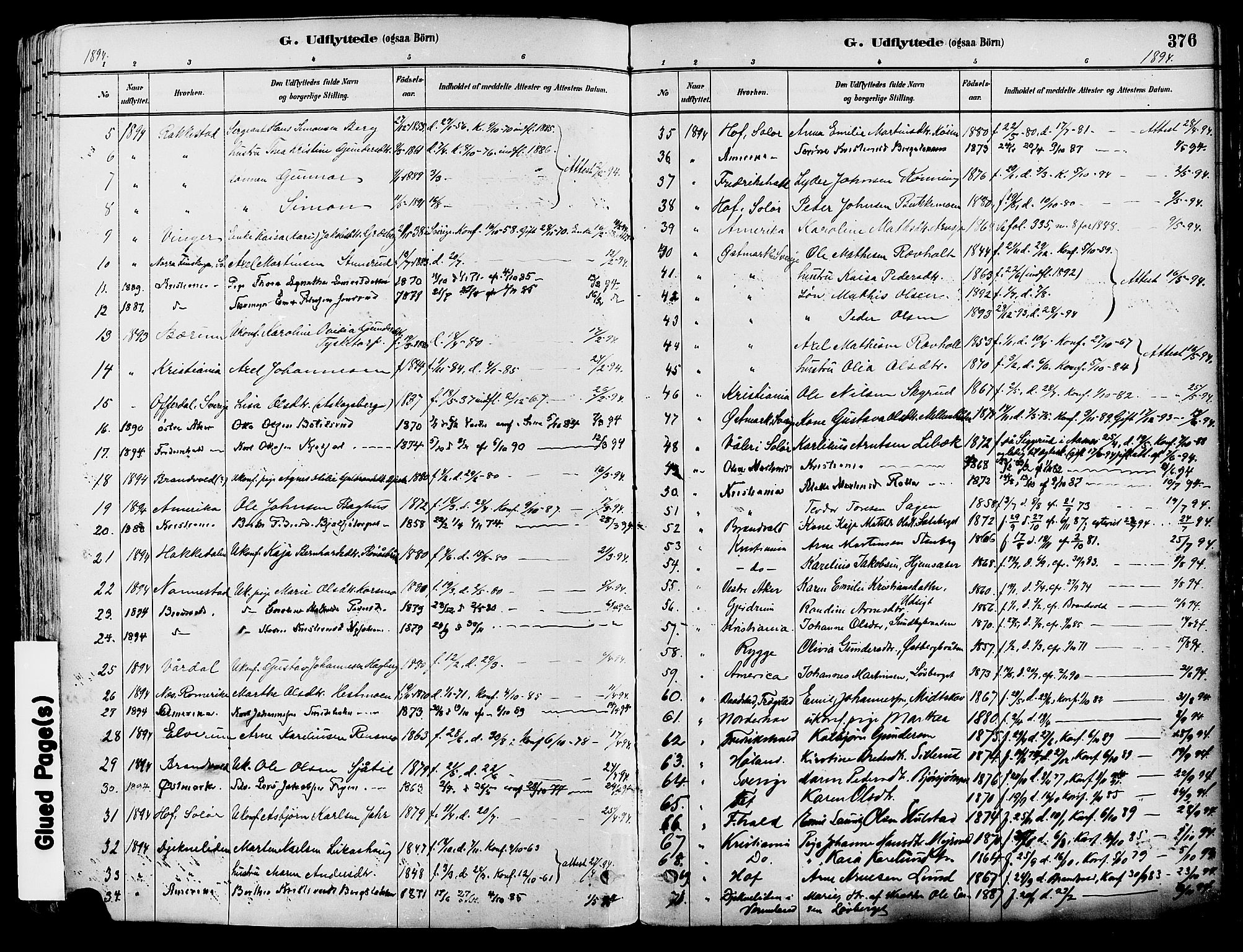 Grue prestekontor, SAH/PREST-036/H/Ha/Haa/L0012: Parish register (official) no. 12, 1881-1897, p. 376