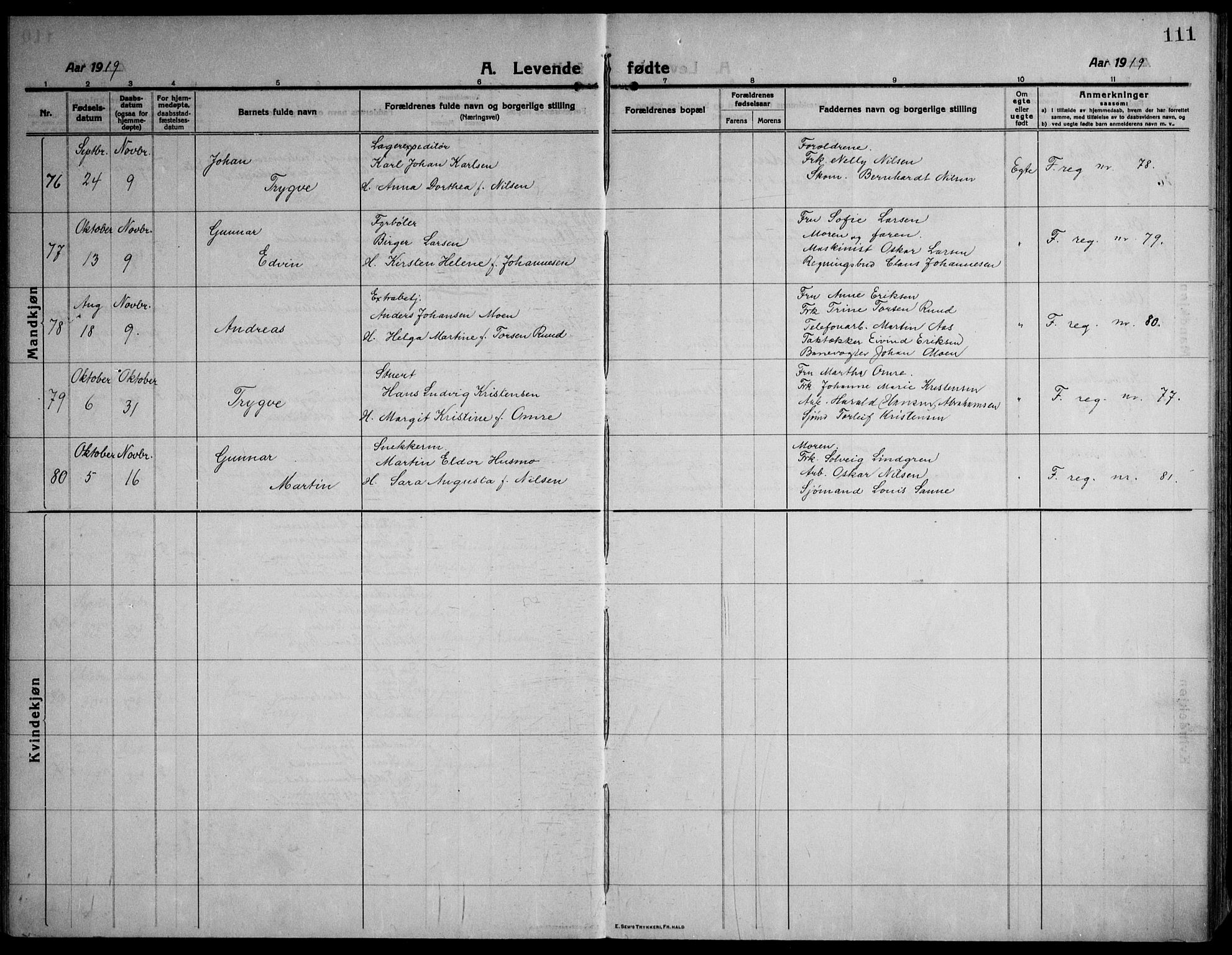 Strømsø kirkebøker, AV/SAKO-A-246/F/Fa/L0029: Parish register (official) no. I 27, 1915-1930, p. 111