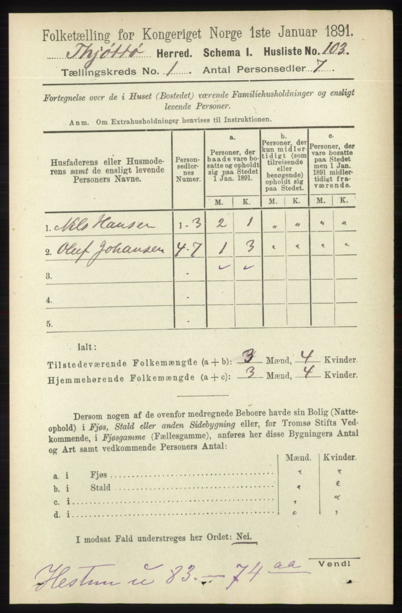 RA, 1891 census for 1817 Tjøtta, 1891, p. 125