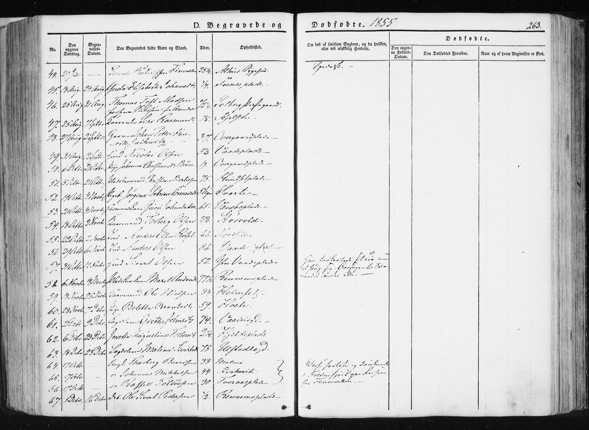 Ministerialprotokoller, klokkerbøker og fødselsregistre - Nord-Trøndelag, SAT/A-1458/741/L0393: Parish register (official) no. 741A07, 1849-1863, p. 263
