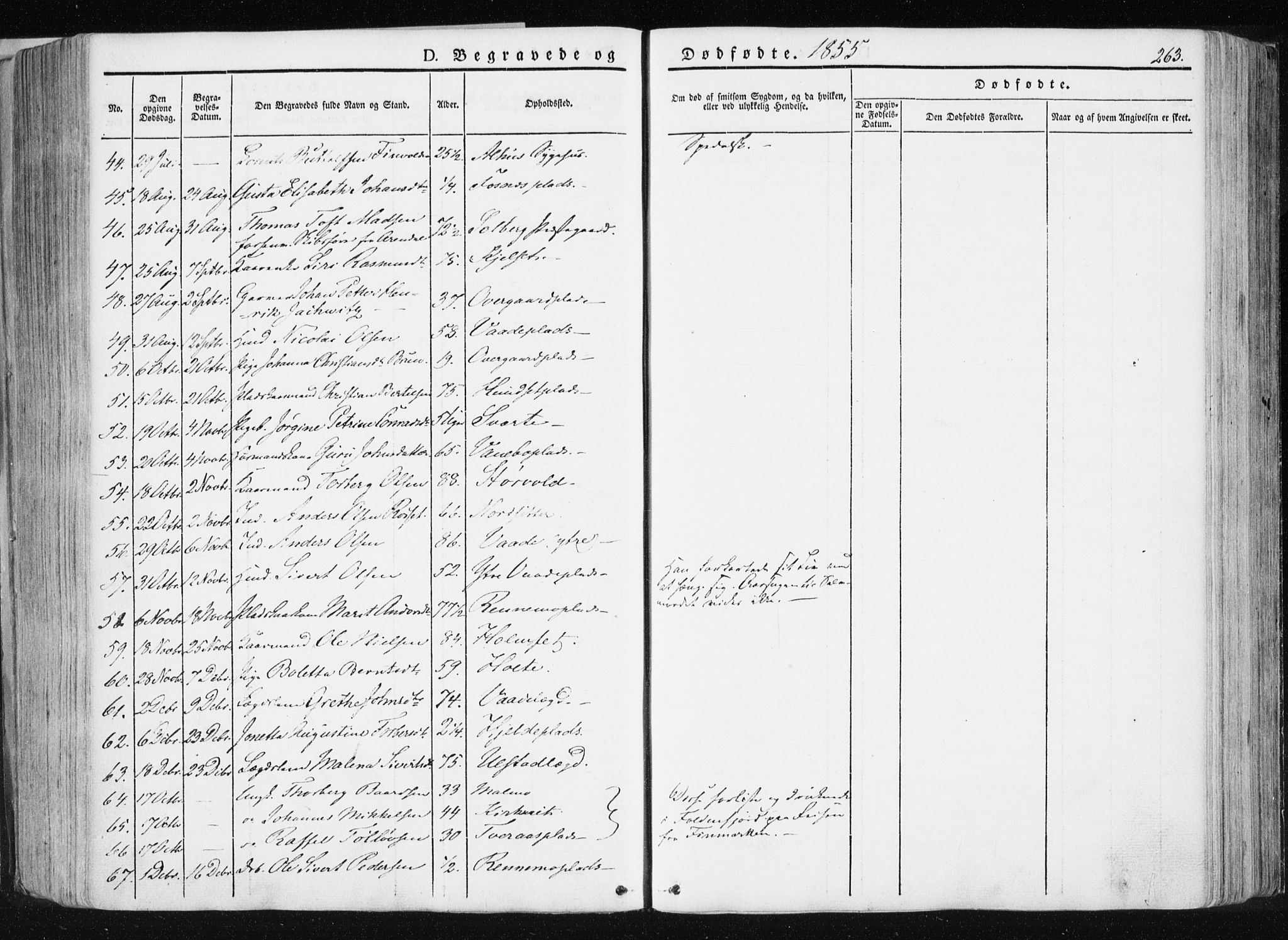 Ministerialprotokoller, klokkerbøker og fødselsregistre - Nord-Trøndelag, AV/SAT-A-1458/741/L0393: Parish register (official) no. 741A07, 1849-1863, p. 263