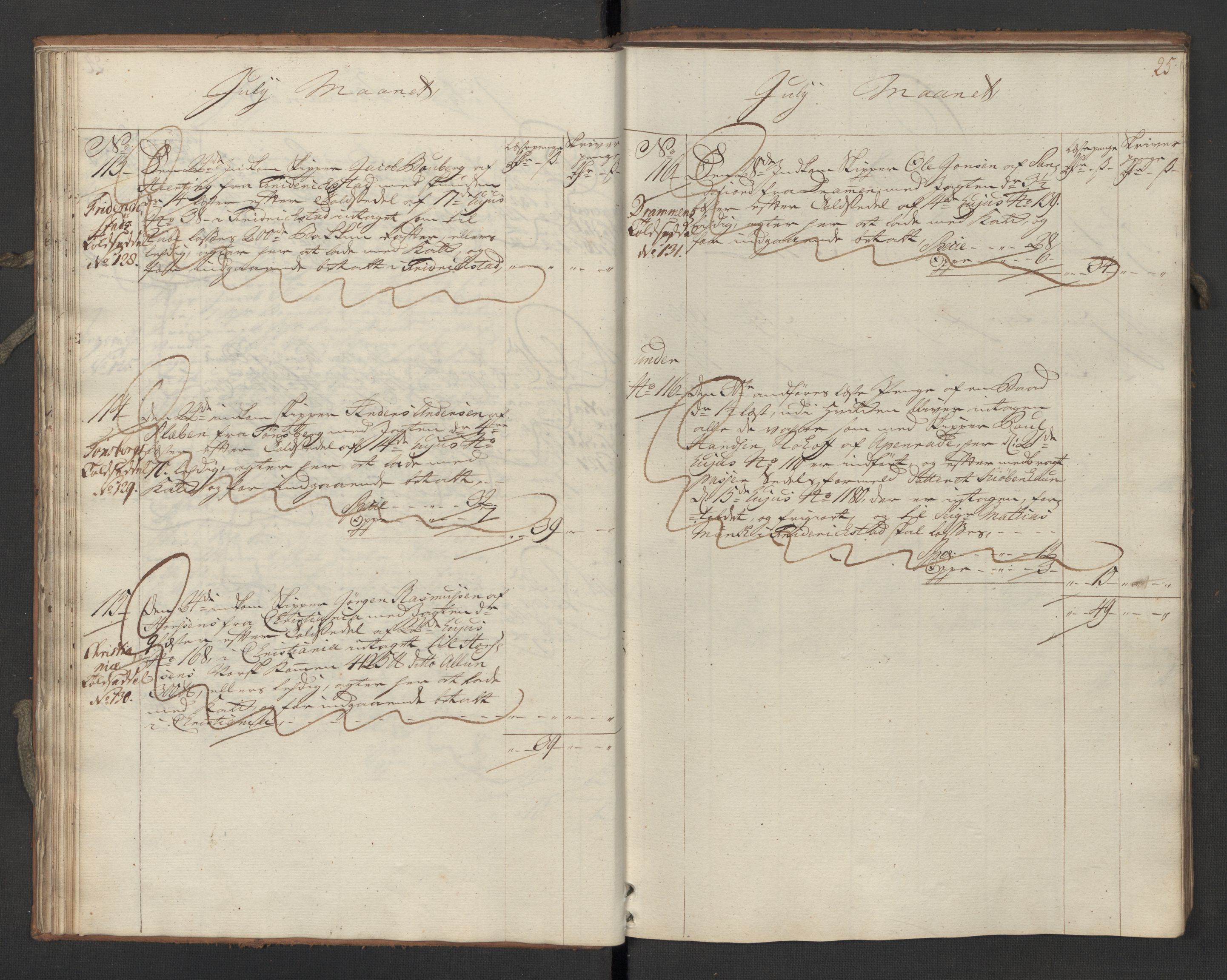 Generaltollkammeret, tollregnskaper, AV/RA-EA-5490/R06/L0062/0002: Tollregnskaper Kristiania / Inngående hovedtollbok Slependen, 1762, p. 24b-25a