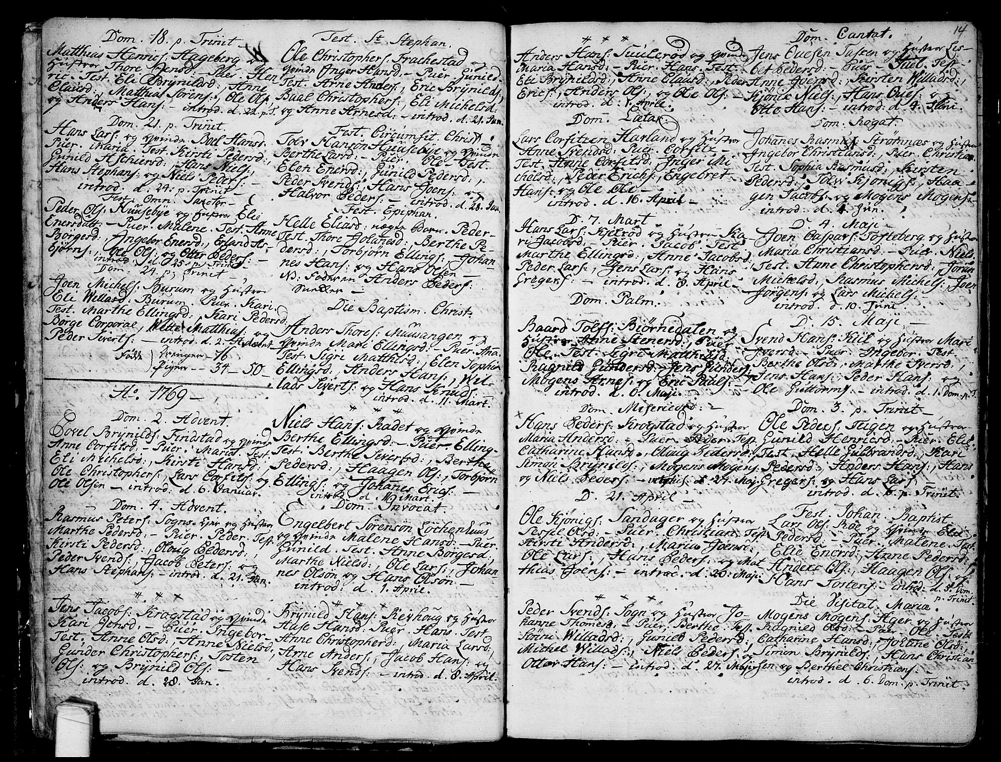Råde prestekontor kirkebøker, SAO/A-2009/F/Fa/L0002: Parish register (official) no. 2, 1762-1806, p. 14